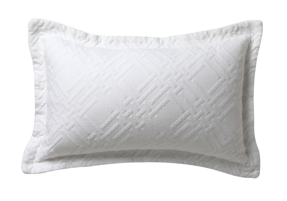 Premium Fitzroy White Long Filled Cushion by Logan & Mason Ultima - Soft Decorative Throw Pillow for Sofa, Bed & Home Decor
