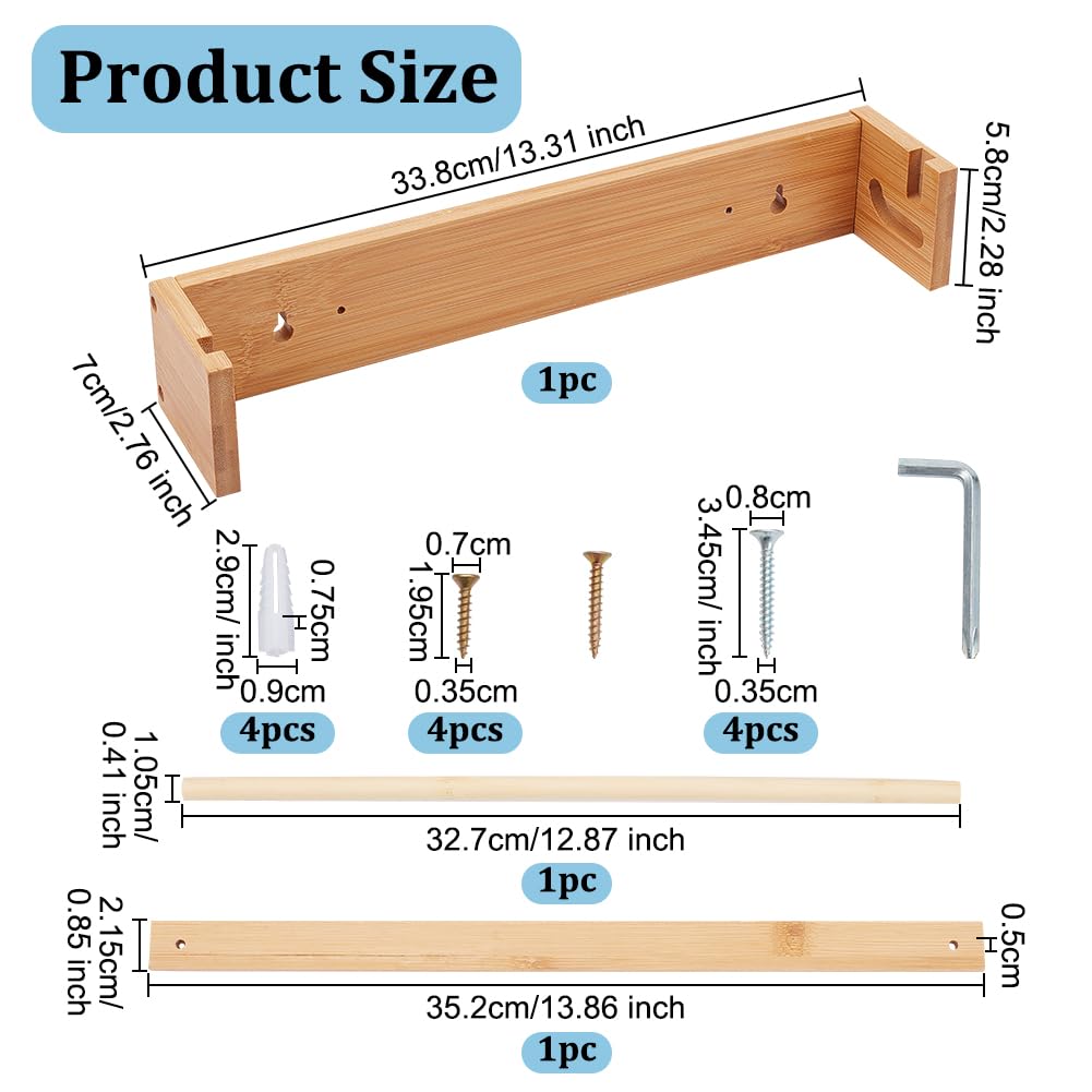 OLYCRAFT 12-Inch Wall Mount Kraft Paper Roll Holder - Wooden Easel Paper Roll Dispenser for Kitchen, DIY, Office & Grocery - Perfect for Art Projects, Note Taking & Food Wrapping
