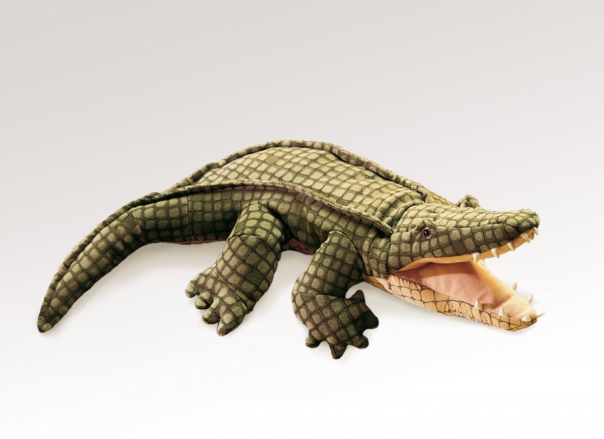 Folkmanis Alligator Hand Puppet - Realistic Stuffed Animal Puppet for Kids, Storytelling, and Educational Play | Perfect for Classroom, Theater, and Imaginative Play