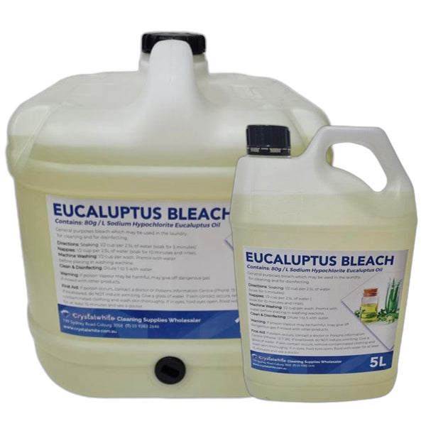 8% Sodium Hypochlorite Eucalyptus Bleach - Powerful Disinfectant for Laundry, Cleaning & Sanitizing
