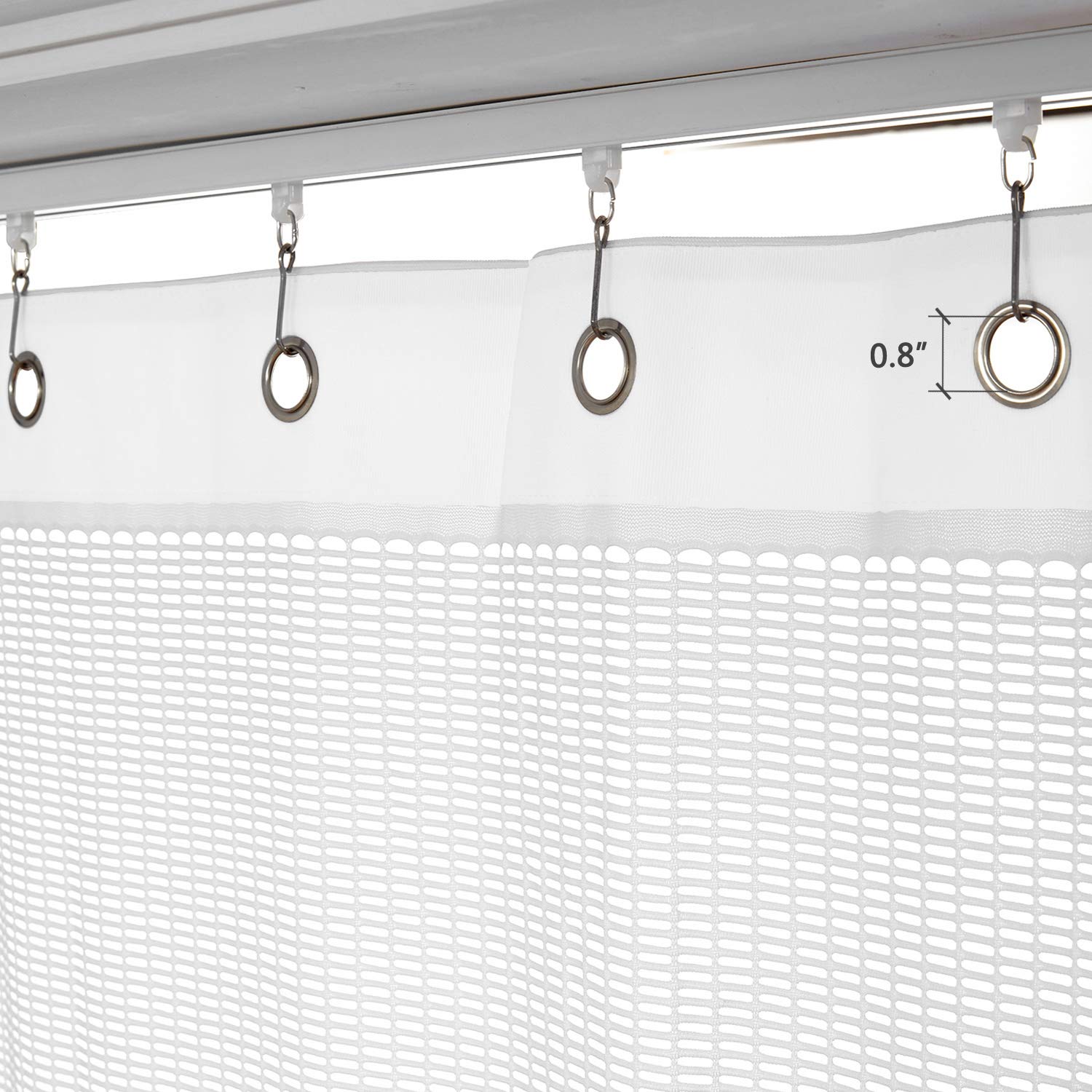 Macochico Medical Room Divider Curtain - 10ft x 8.5ft White Privacy Screen with Nickel Grommets for Hospitals, Clinics, Spas & Labs | Ideal for Patient Privacy, Room Partition & Healthcare Spaces