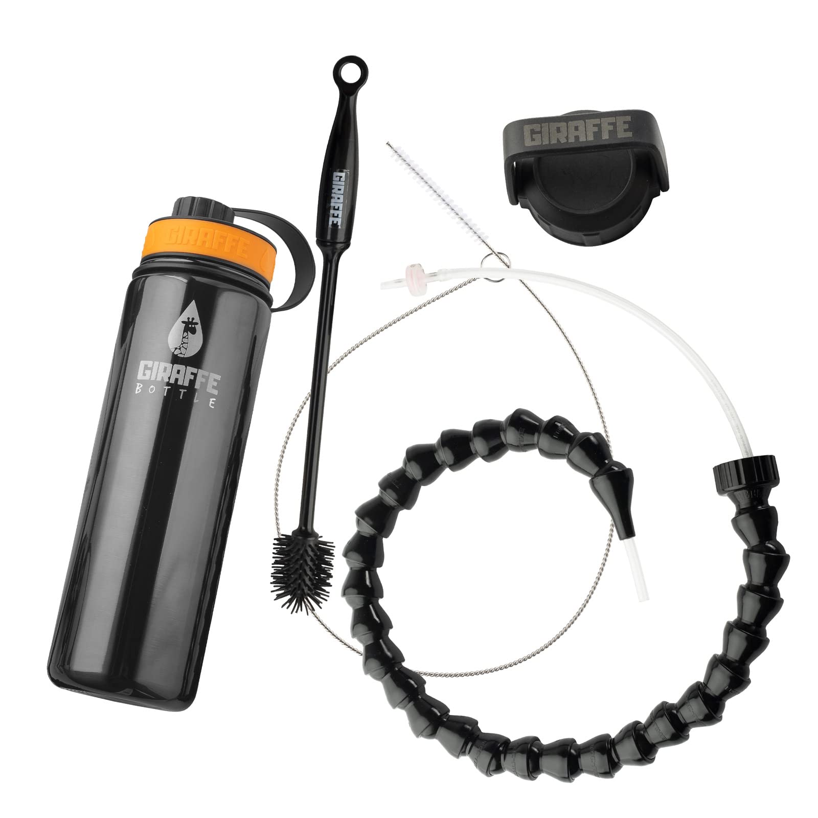 Hands Free Drinking System - Insulated Stainless Steel Water Bottle with 36 Inch (91cm) Flexible Straw for Hiking, Cycling, Running & Outdoor Activities