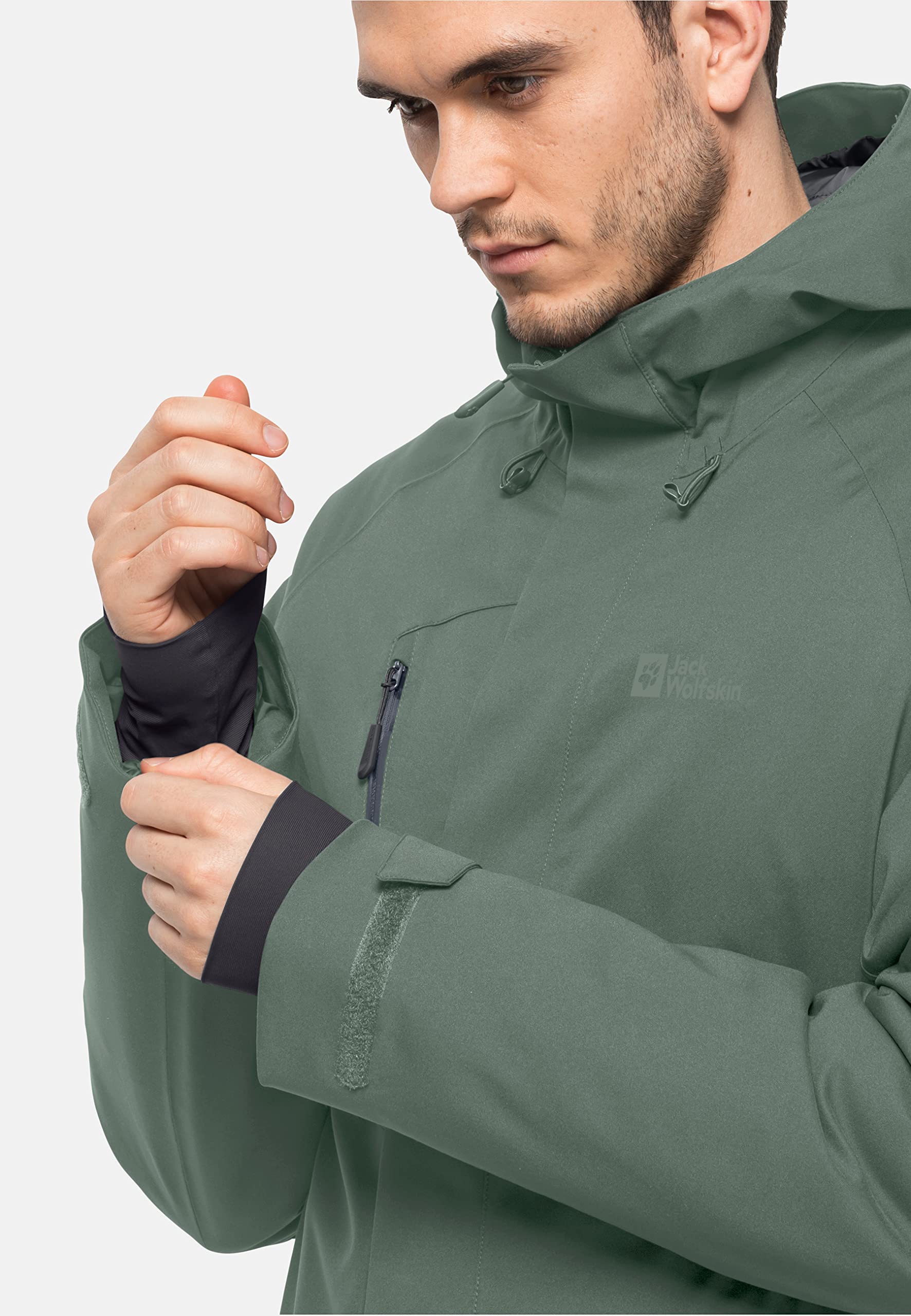 Jack Wolfskin Men's Troposphere Waterproof Hiking Jacket - Lightweight Windproof Outdoor Shell for Camping & Mountain Climbing