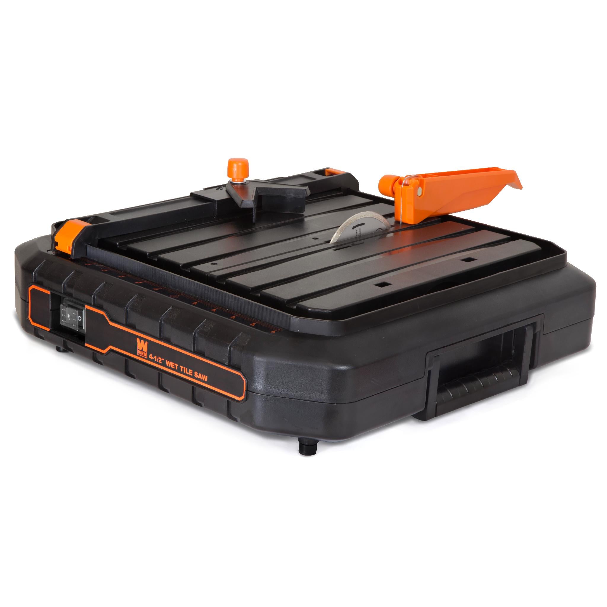 WEN 71745 4.1A 4.5 Inch Portable Wet Tile Saw with Fence and Miter Gauge - Perfect for DIY Home Renovation, Bathroom Remodeling & Floor Tile Installation