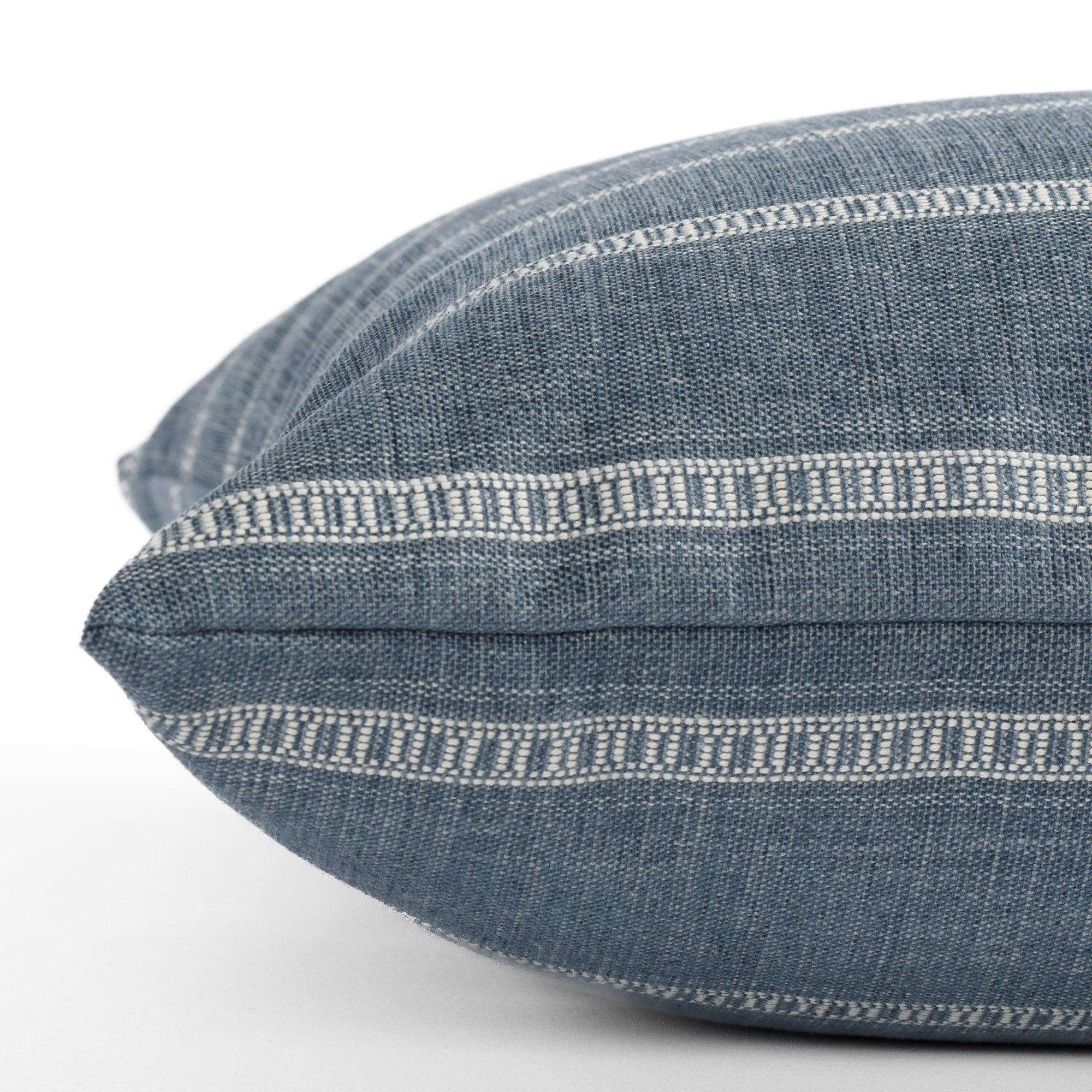 Brunswick Stripe 20x20 Decorative Throw Pillow Cover - Soft Chambray Cotton - Perfect for Sofa, Bed & Home Decor