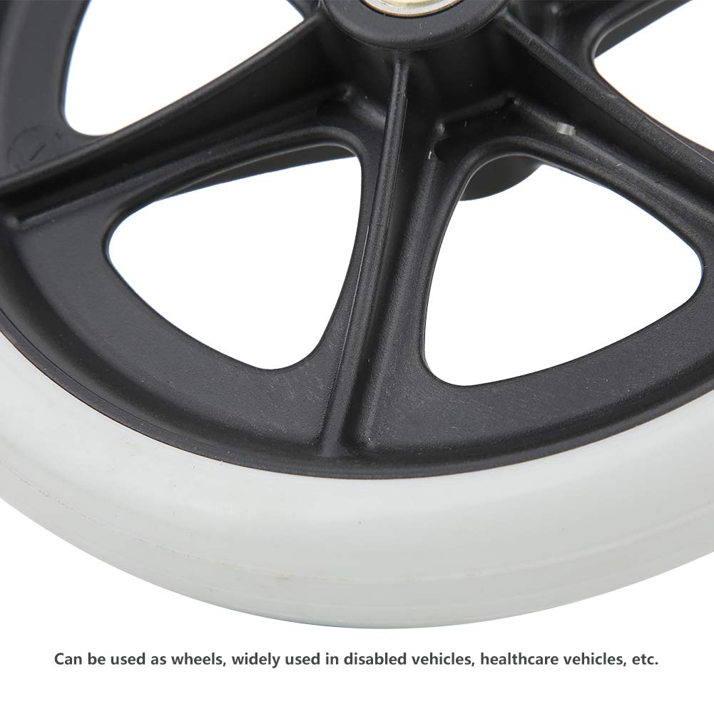 8 Inch Anti-Slip Rubber Front Wheels for Wheelchair - Durable Mobility Accessory for Disabled & Elderly - Perfect for Indoor/Outdoor Use on Smooth & Rough Surfaces
