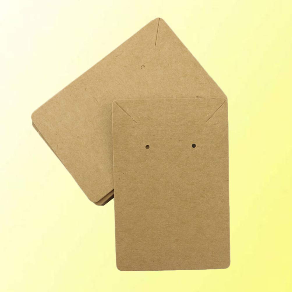 100pcs Kraft Paper Earring & Necklace Display Cards - Blank Jewelry Packaging Cards with Hooks for Earrings Organizer, Necklace Holder - Perfect for Boutique, Craft Shows & Retail Jewelry Displays