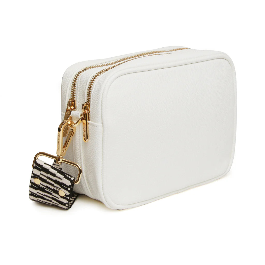 Alice Wheeler Soho Camera Crossbody Bag - Stylish & Durable White Leather Purse for Women | Perfect for Travel, Everyday Use & Photography Enthusiasts