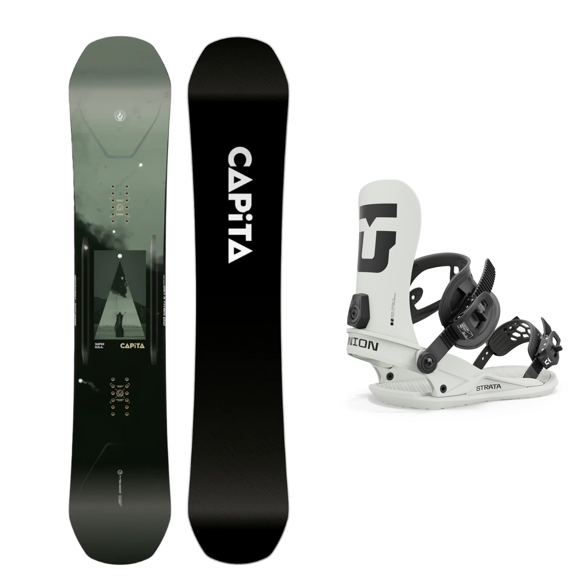 CAPiTA Super D.O.A Snowboard with Union Strata Bindings 2025 - All-Mountain Freestyle Snowboard for Men & Women | Perfect for Park, Powder & Backcountry Riding