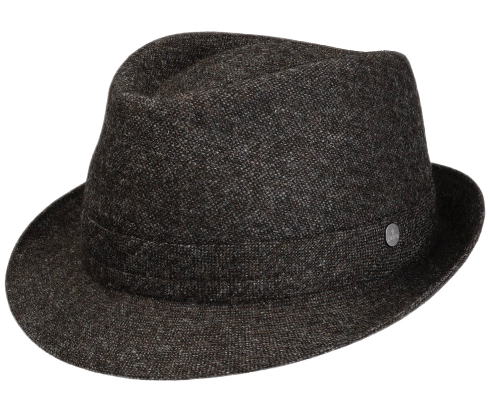 Lierys Wool Low Profile Crown Casual Trilby Hat for Men & Women - Grey Fedora Hat for Outdoor, Travel, and Everyday Wear