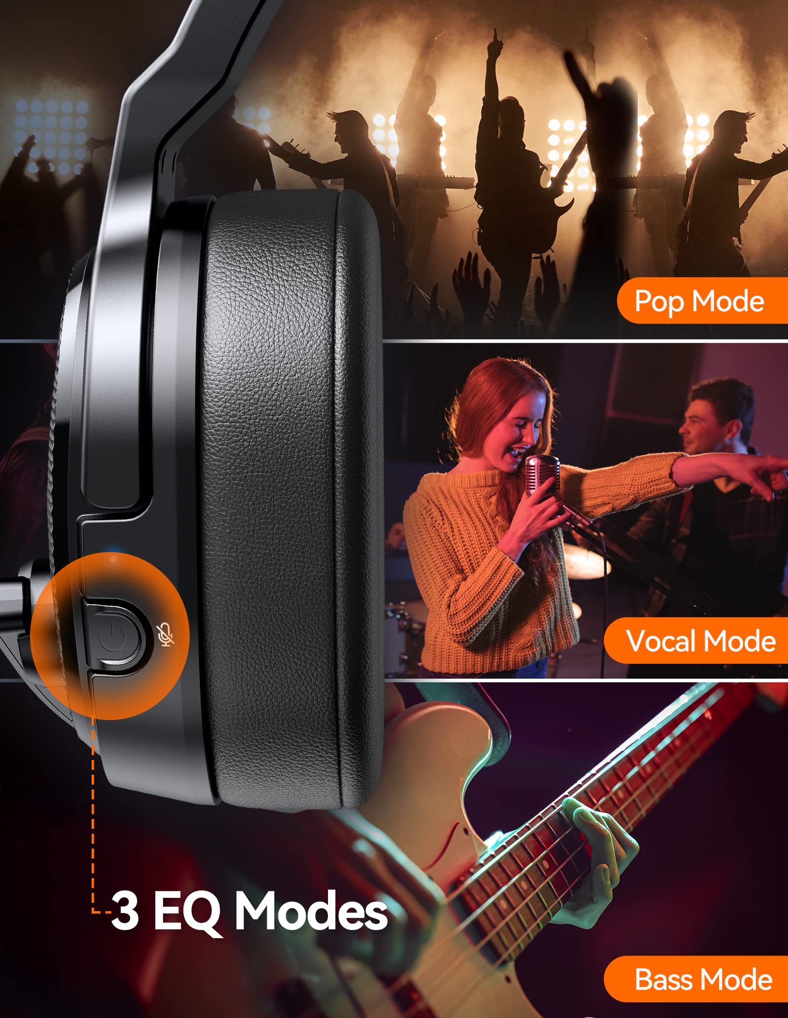 TECKNET Bluetooth Headset with Microphone - Wireless Headphones for Laptop, PC & Mac - Noise Cancelling Headset with 3 EQ Modes & Dual/Single Ear Options - USB Headset for Call Center, Skype, Truck Drivers, Online Meetings & Remote Work