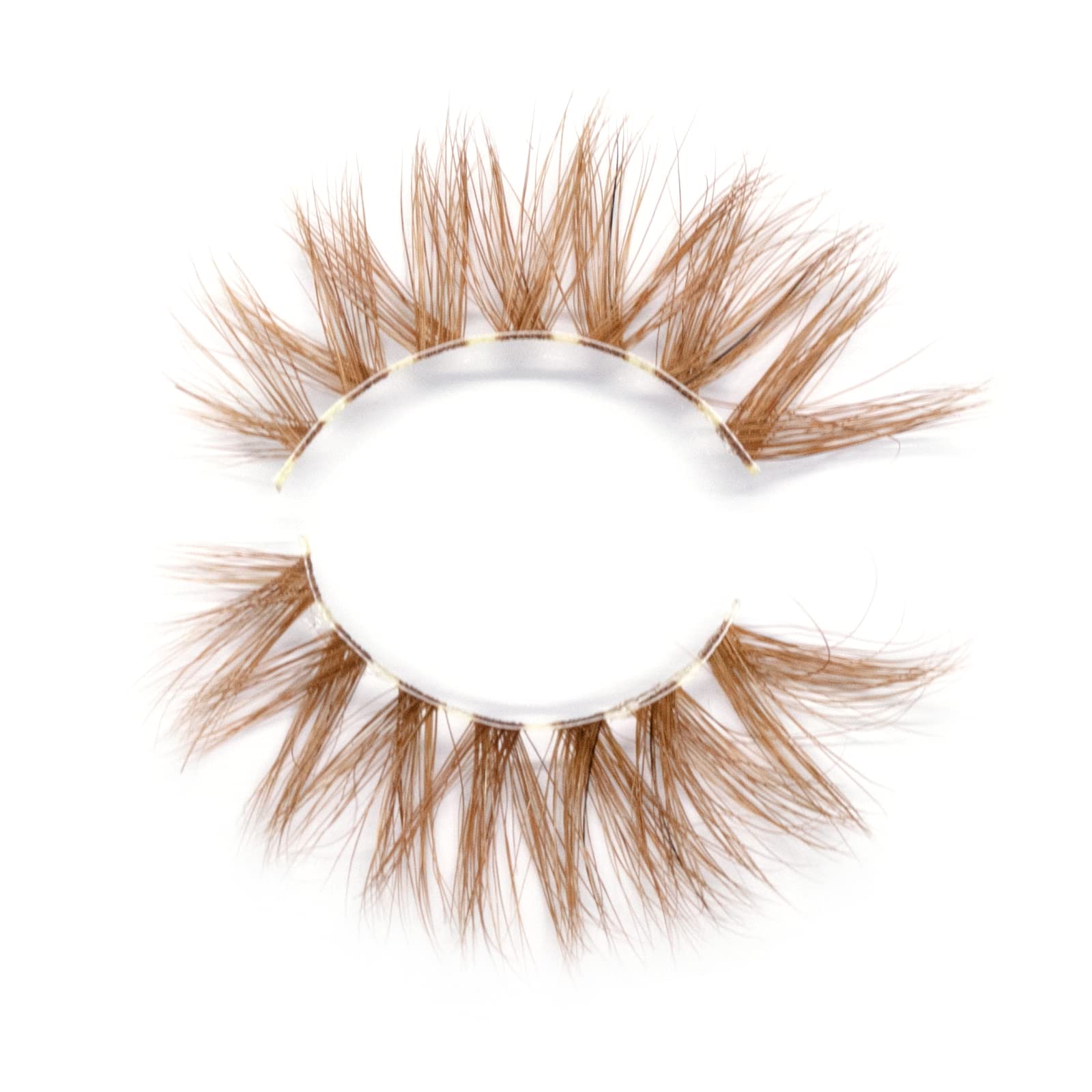 3D Mink Colored Eyelashes 20mm - Soft Fluffy Bold Brown Fake Lashes for Dramatic Look | Colored Lash Clusters for Cosplay, Party, Stage & Everyday Makeup | Perfect for Halloween, Christmas & Special Occasions