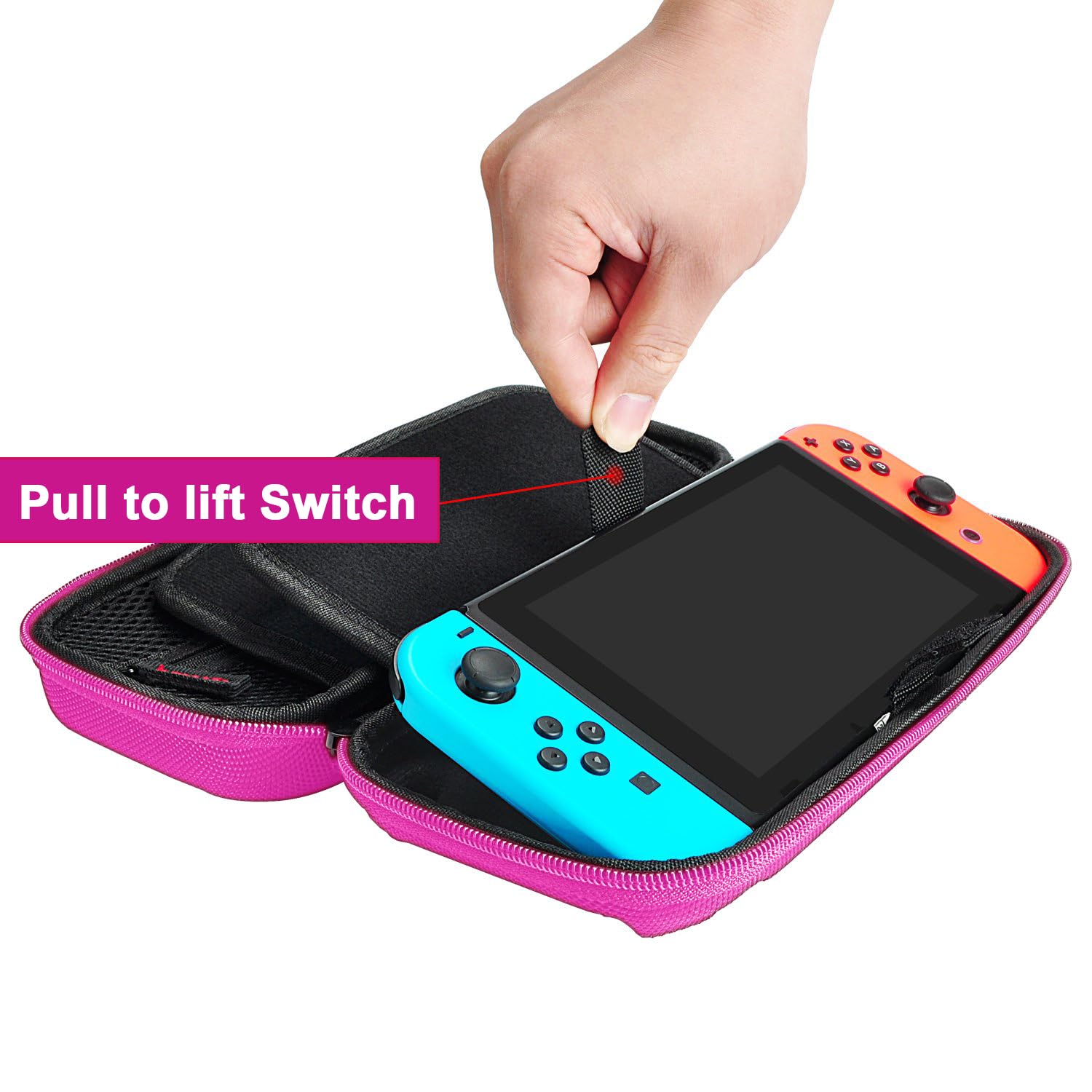 Premium Switch Carrying Case for Nintendo Switch & OLED - Hard Shell Travel Case with 20 Game Cartridge Slots - Protective Pouch for Console, Controllers & Accessories - Perfect for Travel, Commuting & Gaming On-The-Go
