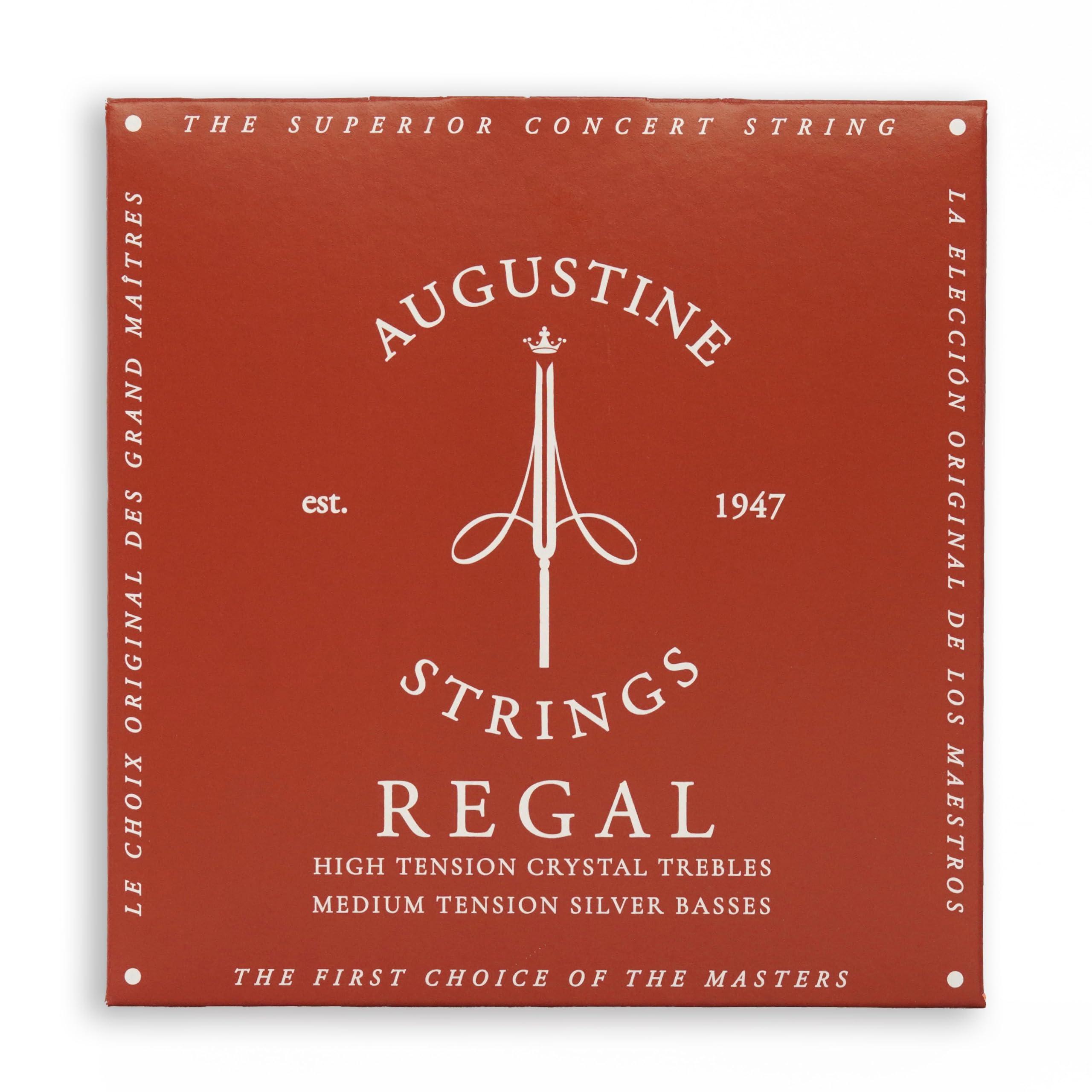 Augustine Regal Medium Tension Crystal Nylon Guitar Strings - 1 Set | Premium Classical Guitar Strings for Warm Tone & Smooth Playability | Perfect for Performances, Practice & Recording Sessions