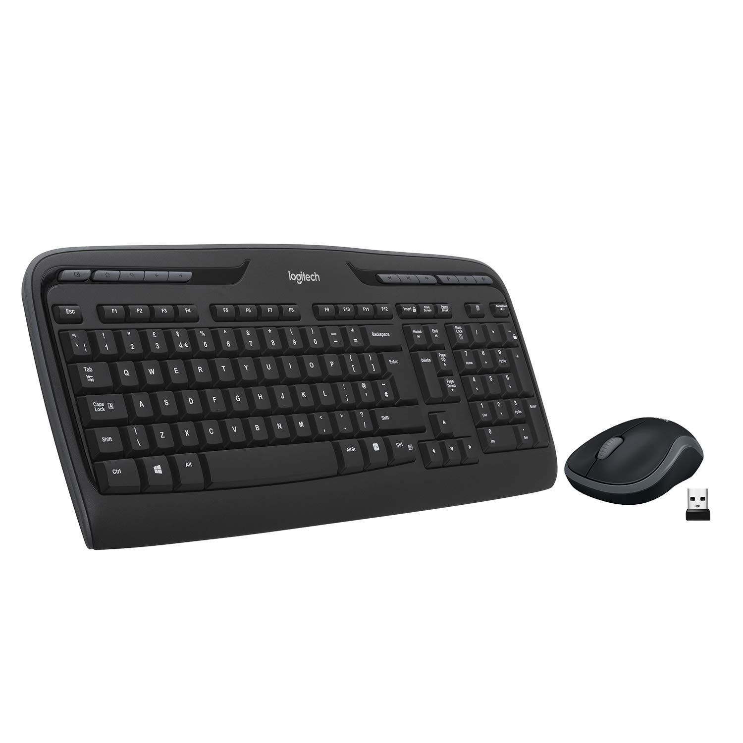 Logitech MK320 Wireless Keyboard and Mouse Combo - 2.4GHz Encrypted Wireless Connection, Long Battery Life, Ergonomic Design for Comfortable Typing | Perfect for Home Office, Gaming, and Entertainment Use