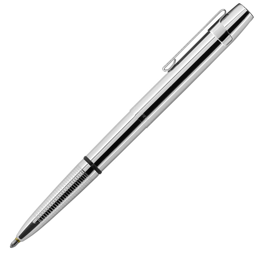 Fisher Space Pen Bullet Pen - Chrome X-Mark Flat Cap Ballpoint with Black Ink & Pocket Clip (Gift Box Included) - Perfect for Everyday Carry, Outdoor Adventures & Gifts