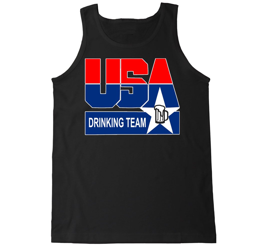 FTD Apparel Men's USA Drinking Team Tank Top - Comfortable Sleeveless Muscle Shirt for Gym, Parties & Summer Outfits - Patriotic American Beer Lover Casual Wear