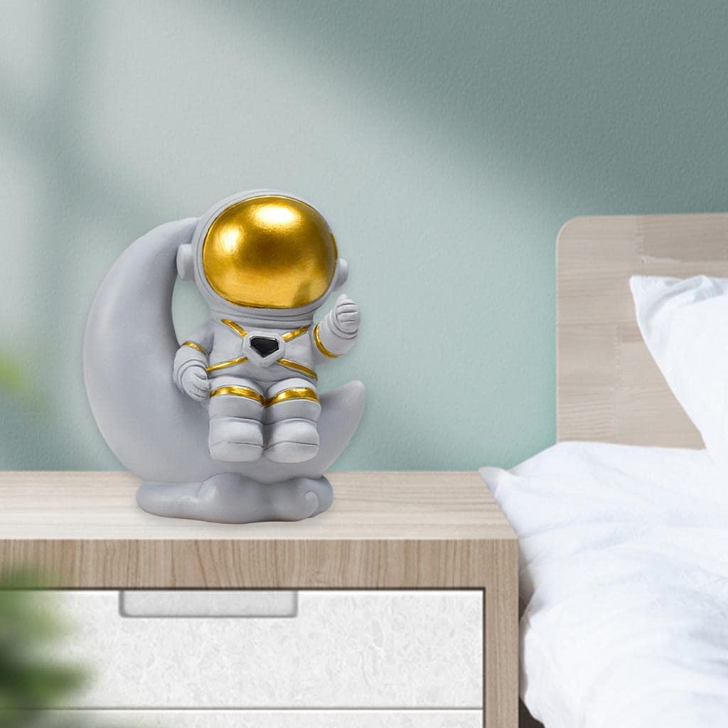 Modern Astronaut Sculpture - Resin Spaceman Statue Figurine for Desktop, Bedroom & Home Decor | Unique Gift for Space Enthusiasts | Perfect for Office Desk, Bookshelf & Nightstand Display