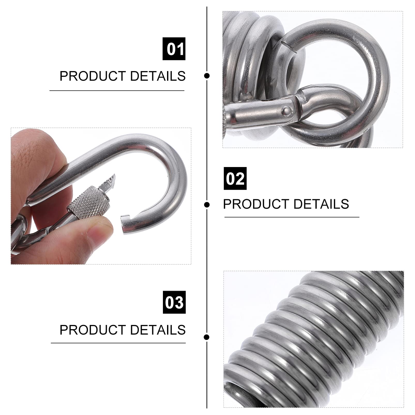 UKCOCO Heavy Duty Retractable Spring Hook Set - Durable Hanging Hooks for Hammocks, Swings, Clothes Racks & Porch (1 Set) - Perfect for Outdoor, Indoor & Garage Organization