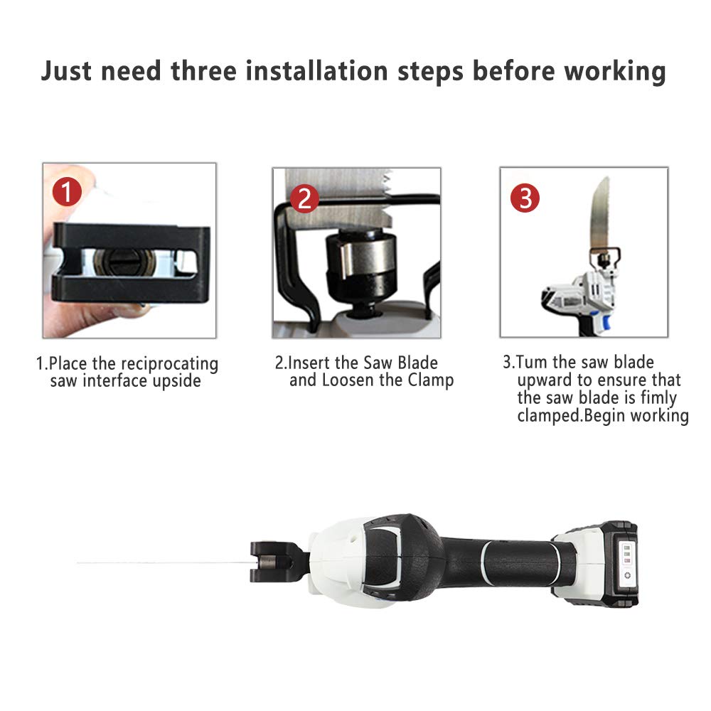 12V Cordless Reciprocating Saw with 2A Battery - Wood & Metal Cutting Tool for DIY Projects