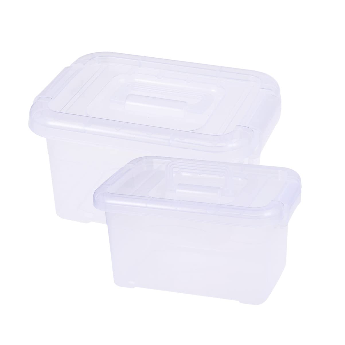 Transparent Plastic Storage Box - 2pcs Desktop Organizer for Snacks, Cosmetics & Bathroom Essentials | Home & Office Use