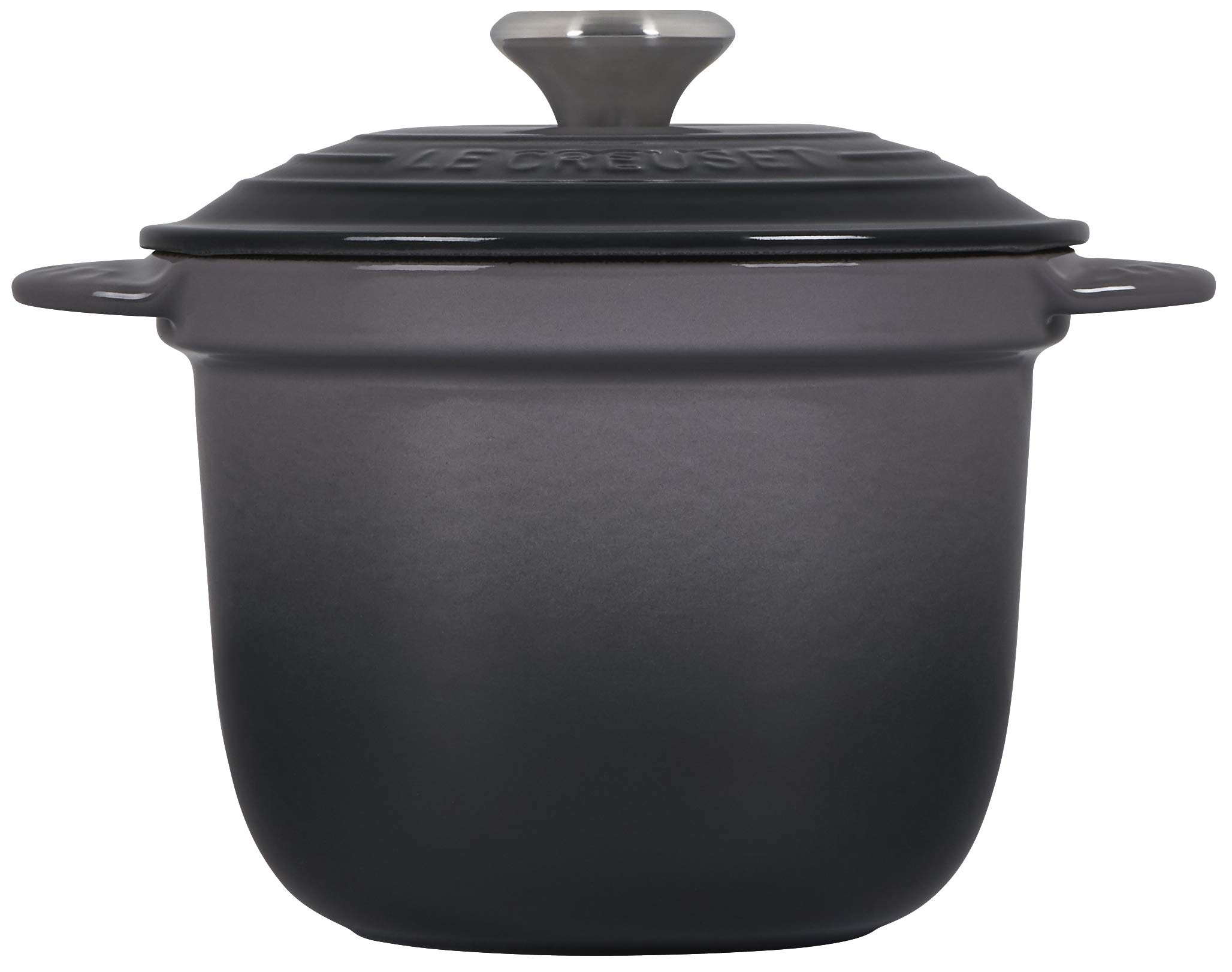 Le Creuset Enameled Cast Iron Rice Cooker with Lid & Stoneware Insert – 2.25 Quart, Oyster – Perfect for Stovetop Cooking, Serving & Keeping Rice Warm