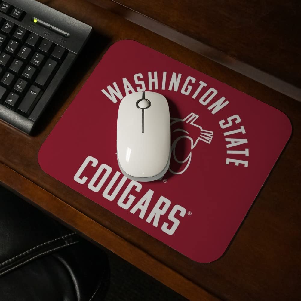 Washington State Cougar Low Profile Thin Gaming Mouse Pad - Non-Slip Rubber Base for PC, Laptop & Office Use