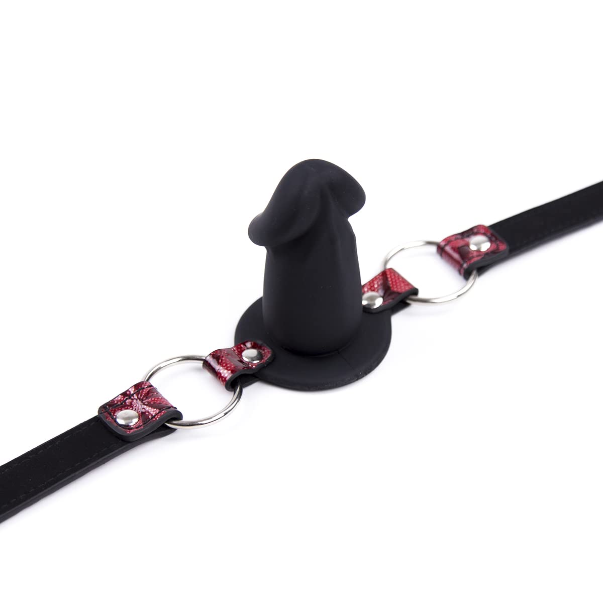 Premium Silicone BDSM Bondage Gag - Adjustable Ball Gag Muzzle for Adults, Breathable Sex Toy with Soft Restraints (Red) - Perfect for Role Play, BDSM Scenes & Sensory Deprivation Play
