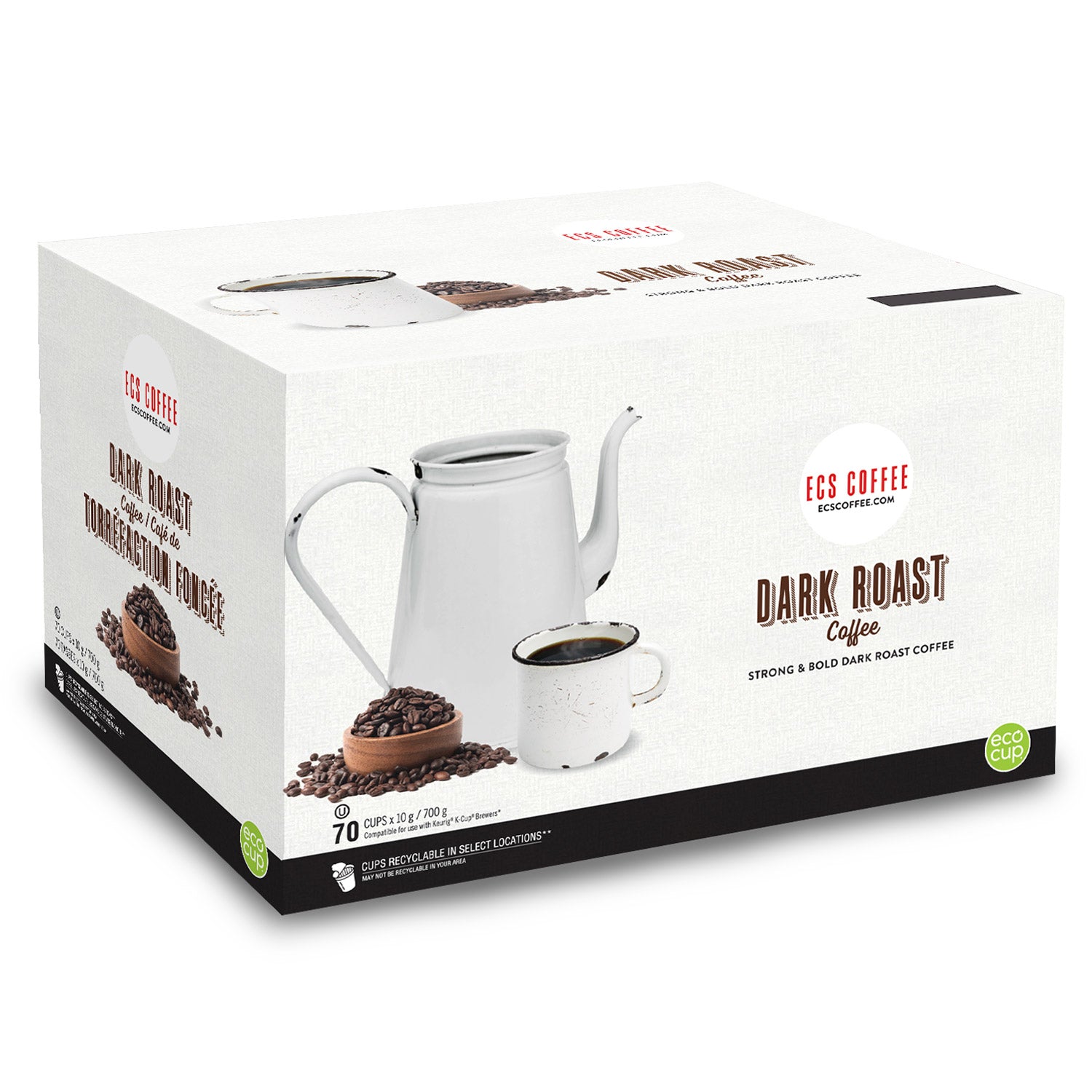 Premium ECS Dark Roast Single Serve Coffee Pods - 70 Count Pack for Keurig Brewers | Rich & Bold Flavor | Perfect for Home, Office & Gifting