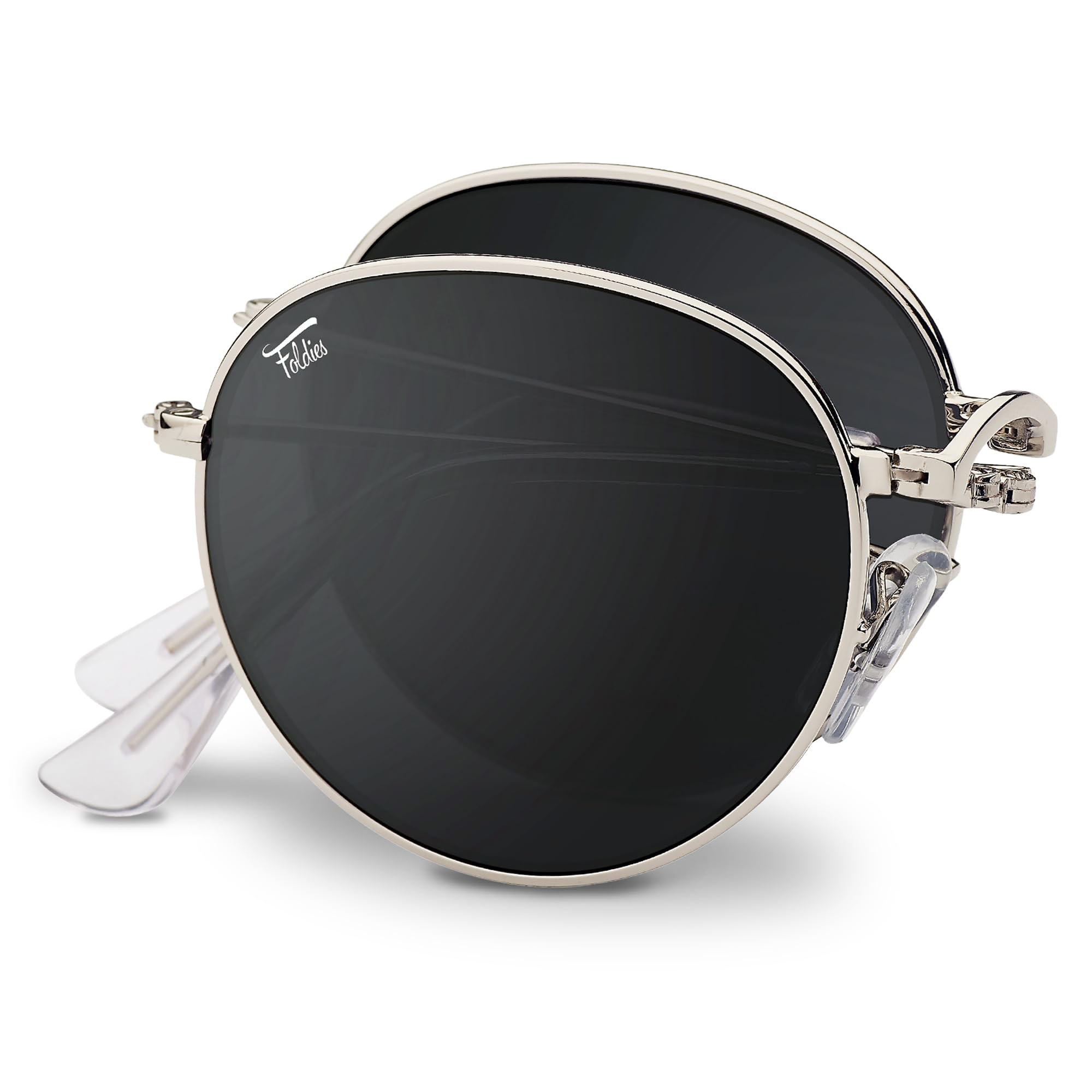 Polarized Round Folding Sunglasses for Men & Women - UV400 Protection Blocks UVA/UVB Rays - Includes Leather Case - Perfect for Travel, Driving & Outdoor Activities