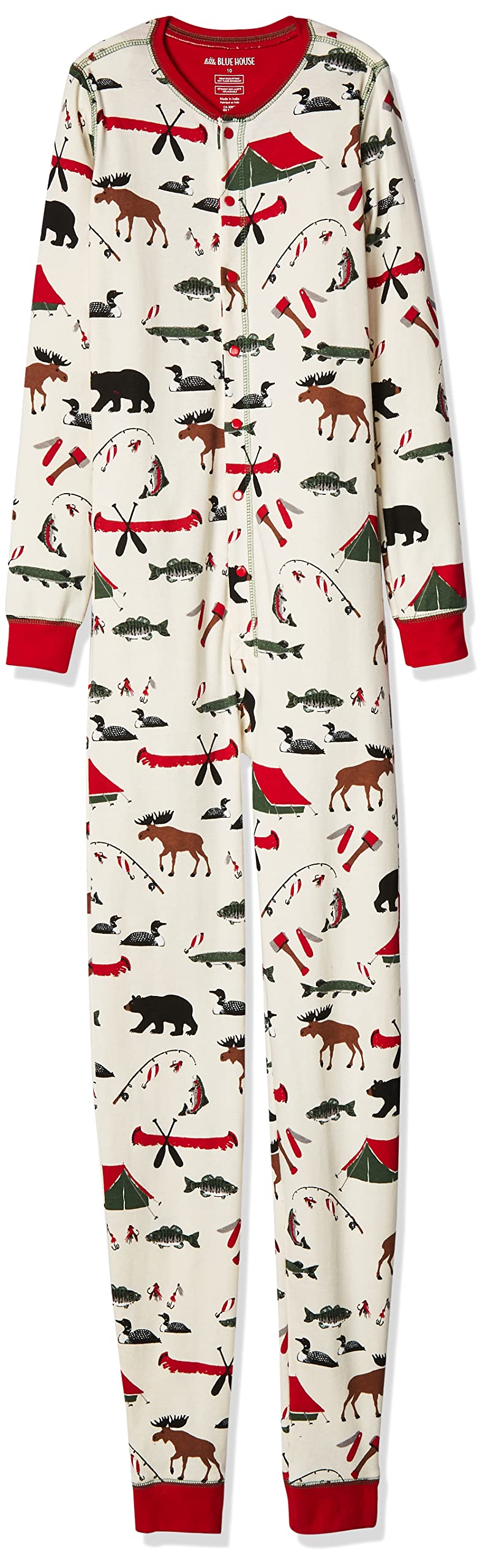 Hatley Boys' Union Suit - Little Blue House - Soft Cotton One-Piece Pajama Set for Toddlers & Kids - Perfect for Bedtime, Lounging & Family Matching Outfits