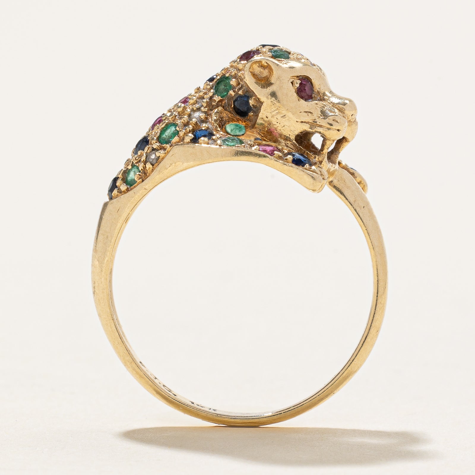 Exquisite Multi Gemstone Panther Ring - 0.03ctw & 0.50ctw Diamond Accents - Size 5.75 - Elegant Jewelry for Women - Perfect for Parties, Date Nights & Special Occasions