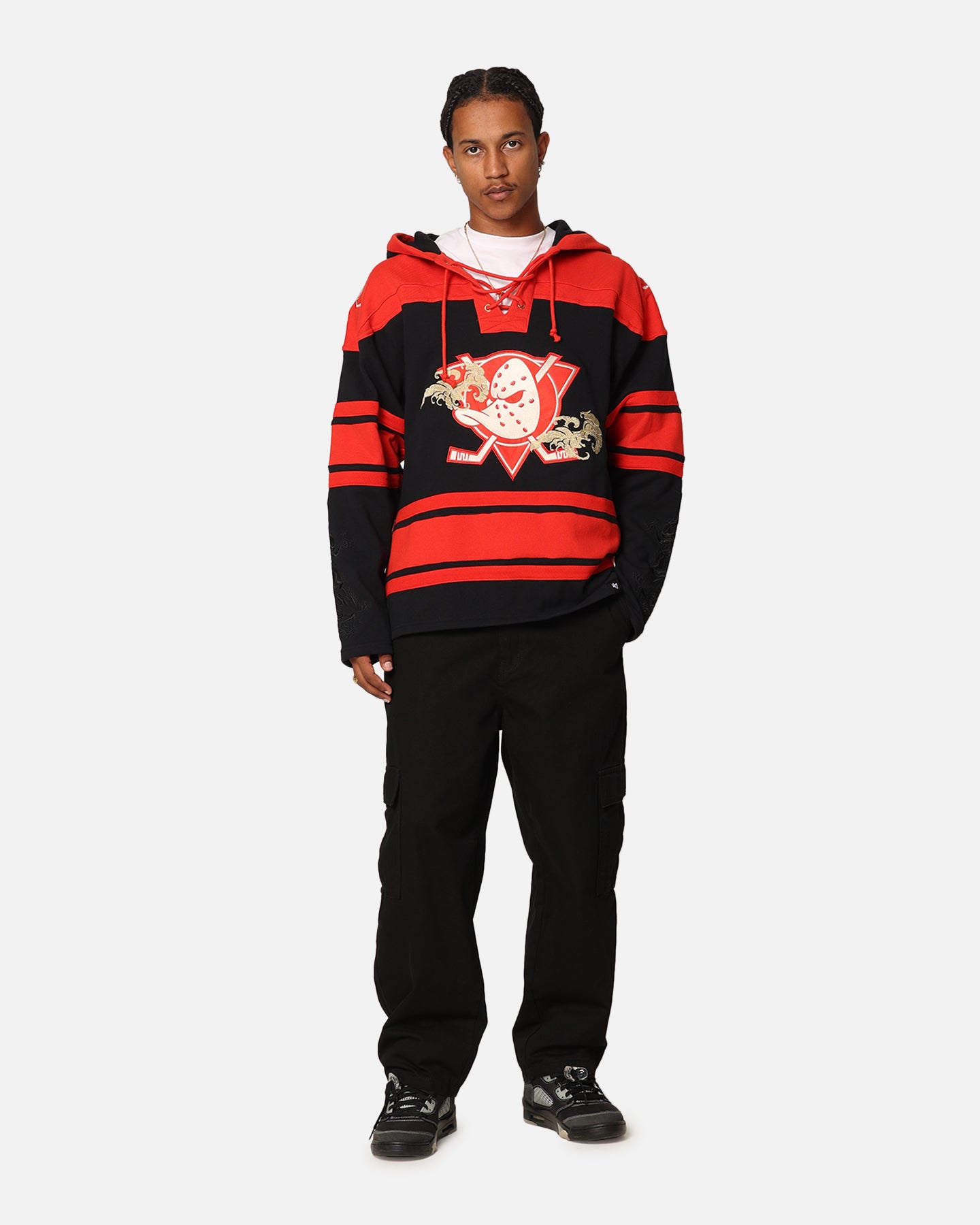 47 Brand Anaheim Ducks 'Year Of The Dragon' Lacer Hoodie - Jet Black NHL Hockey Fan Gear for Men & Women - Perfect for Game Day, Casual Wear & Winter Outfits