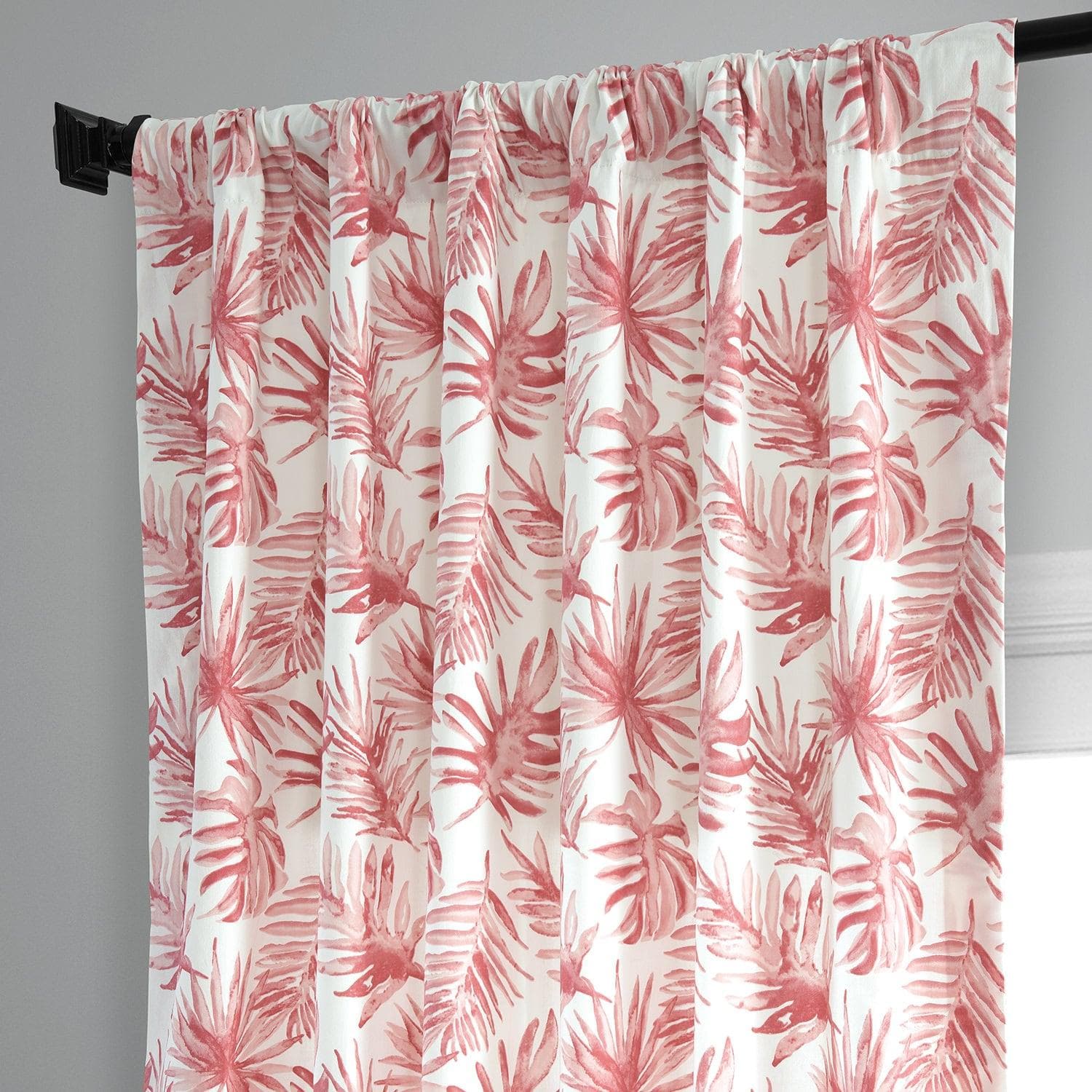 Artemis Rust Floral Printed Cotton Blackout Curtains - Elegant Window Treatment for Bedroom & Living Room, Light Blocking & Thermal Insulation