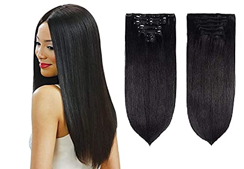 7 Pcs Boxo Real Human Hair Extensions for Length & Volume - 16 Inch Medium Brown for Women & Girls | Perfect for Parties, Weddings & Daily Styling
