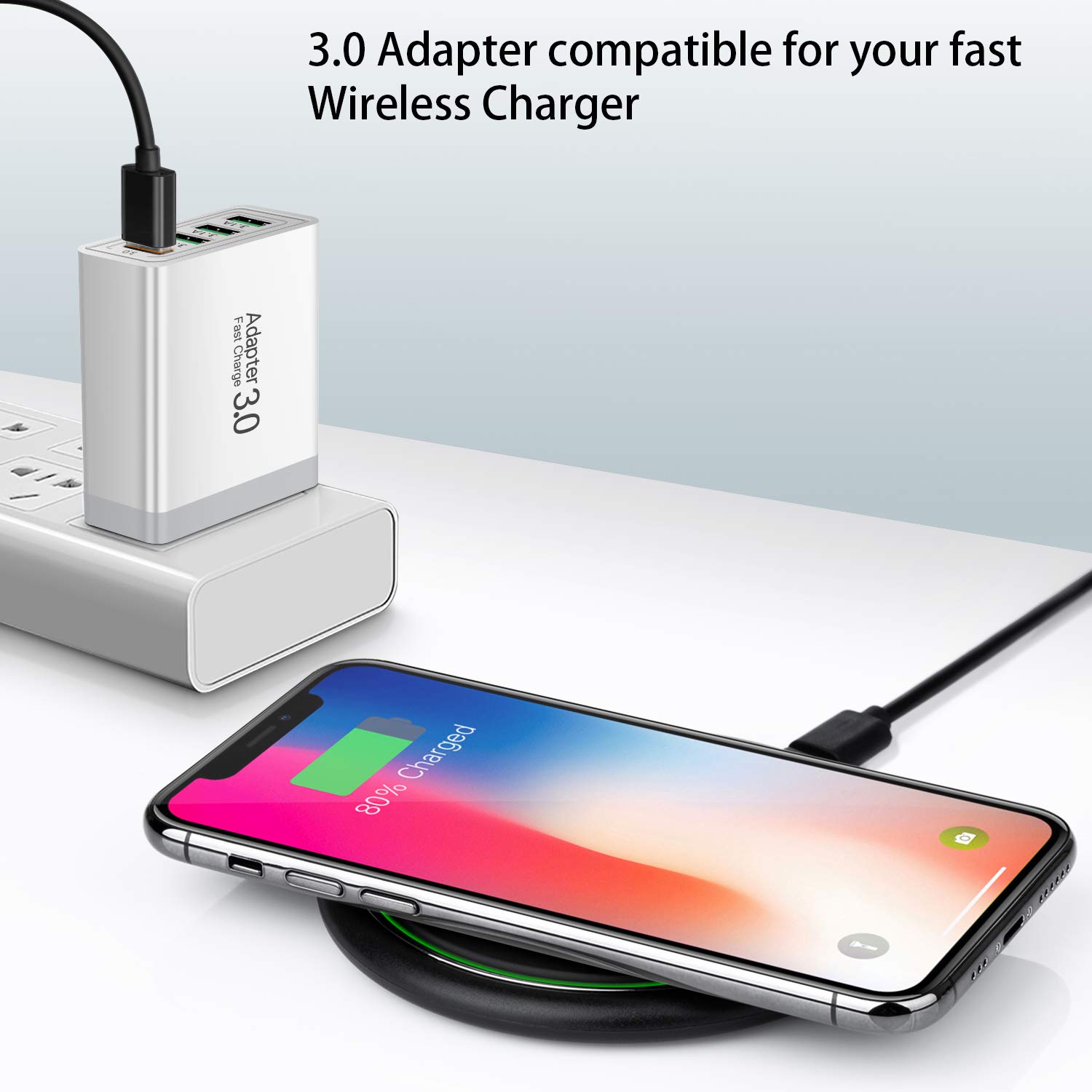 iSeekerKit 4-Port USB 3.0 Fast Wall Charger (3-Pack) - High Speed Charging Block for Samsung Galaxy S10/S9/S8/Note 8/9, iPhone, iPad, Tablets & Wireless Chargers - Perfect for Home, Office & Travel