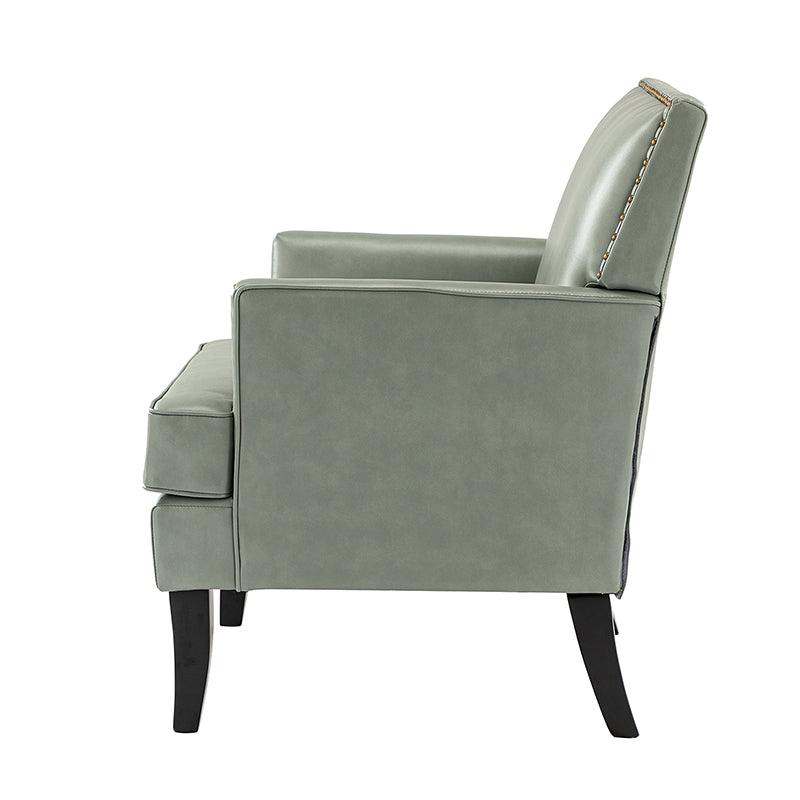 Fatima Vegan Leather Armchair - Modern PU Leather Lounge Chair for Living Room, Office & Bedroom - Eco-Friendly Faux Leather Accent Chair with Sturdy Metal Legs