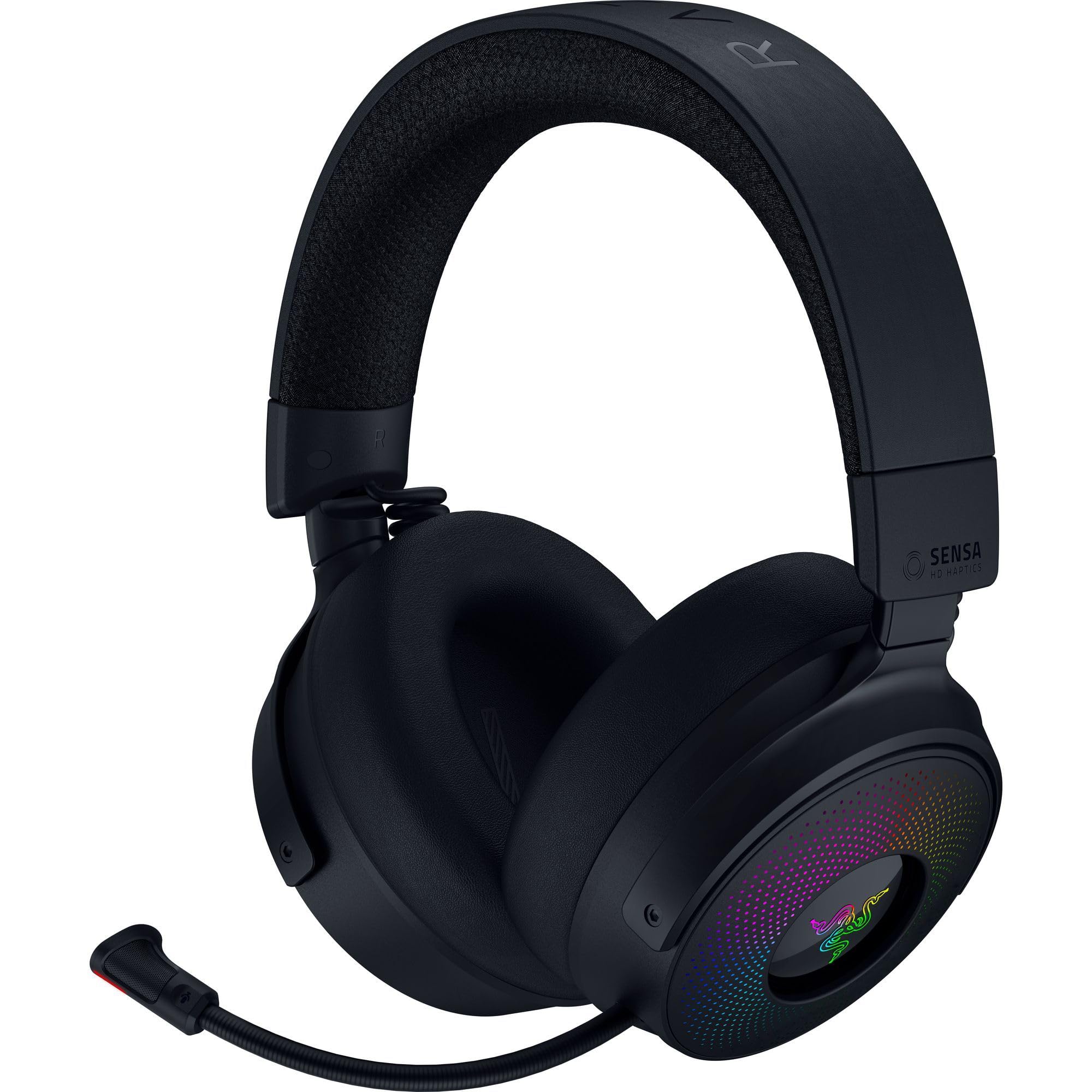Razer Kraken V4 Pro Wireless Gaming Headset with OLED Control Hub - HD Haptics, 2.4GHz Wireless & Bluetooth Connectivity - USB/3.5mm Compatible - Super Wideband Mic for PC, Mac, PS5, Nintendo Switch, Steam Deck & Smartphone - Perfect for Competitive Gaming, Streaming & Virtual Meetings