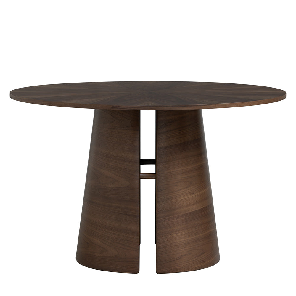 OKARA 47 Inch Round Dining Table - Solid Walnut Wood - Perfect for Kitchen, Dining Room & Small Spaces