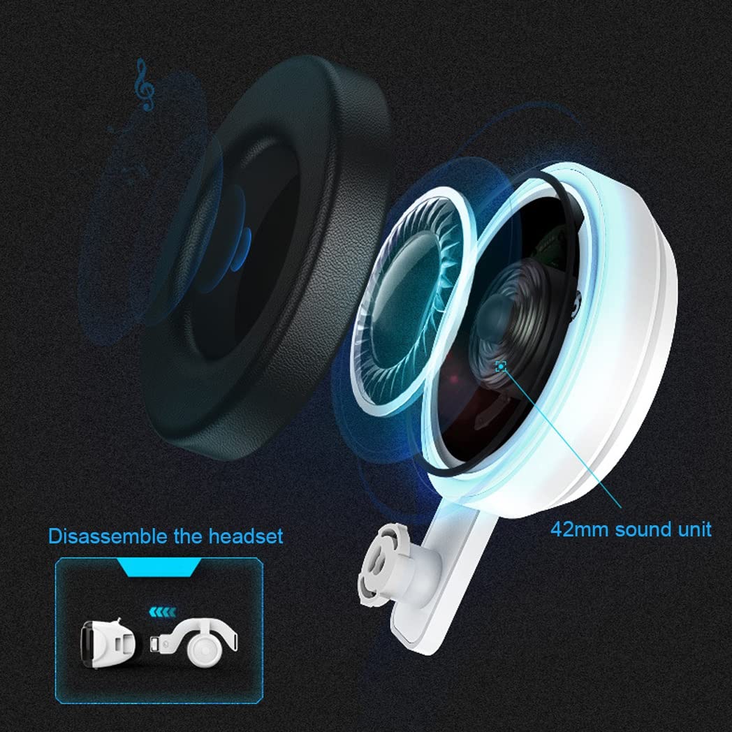 Lunette 3D VR Headset, Virtual Reality Goggles with Bluetooth Controller for iPhone 13 Pro Max/13 Pro/13/12/11, Samsung Galaxy S21, Huawei, Xiaomi - Immersive Gaming & 360° Video Experience