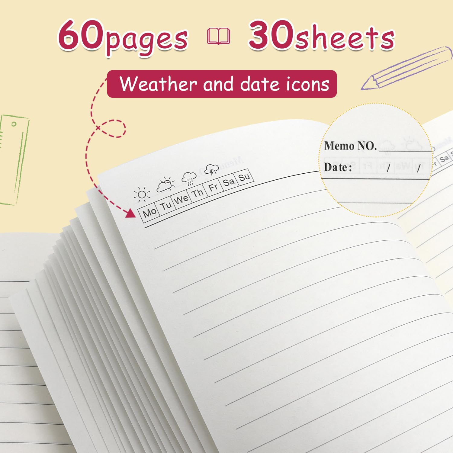 60-Pack Bulk Kraft Composition Notebooks - 60 Pages A5 Paper (8.3