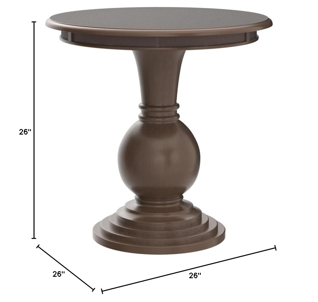 Powell Furniture Linon Aspen Round Wood Accent Table - Natural Finish Side Table for Living Room, Bedroom & Office Decor