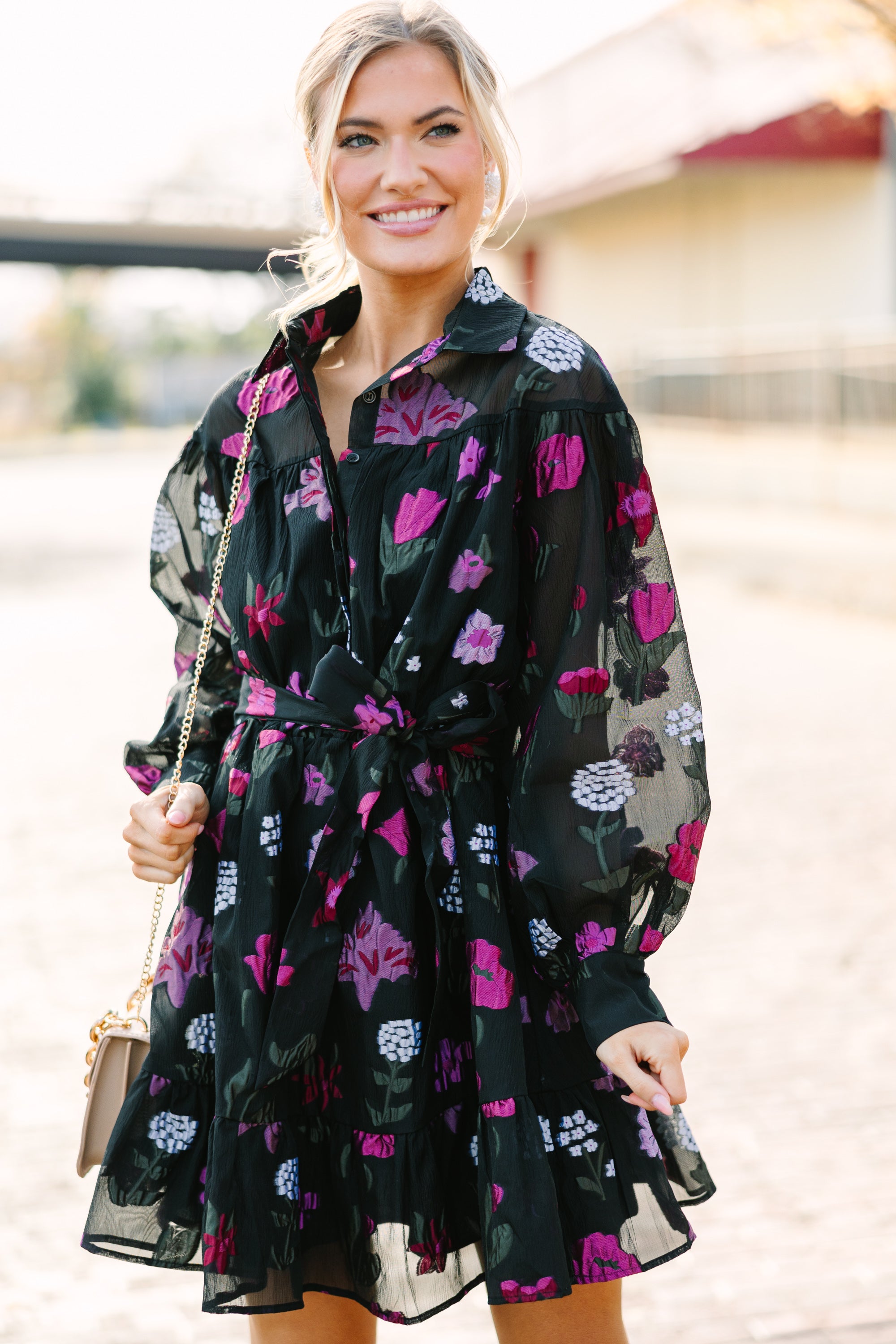 Fate: It's Your World Black Floral Print Dress - Elegant Summer Dress for Women, Perfect for Parties, Dates & Special Occasions