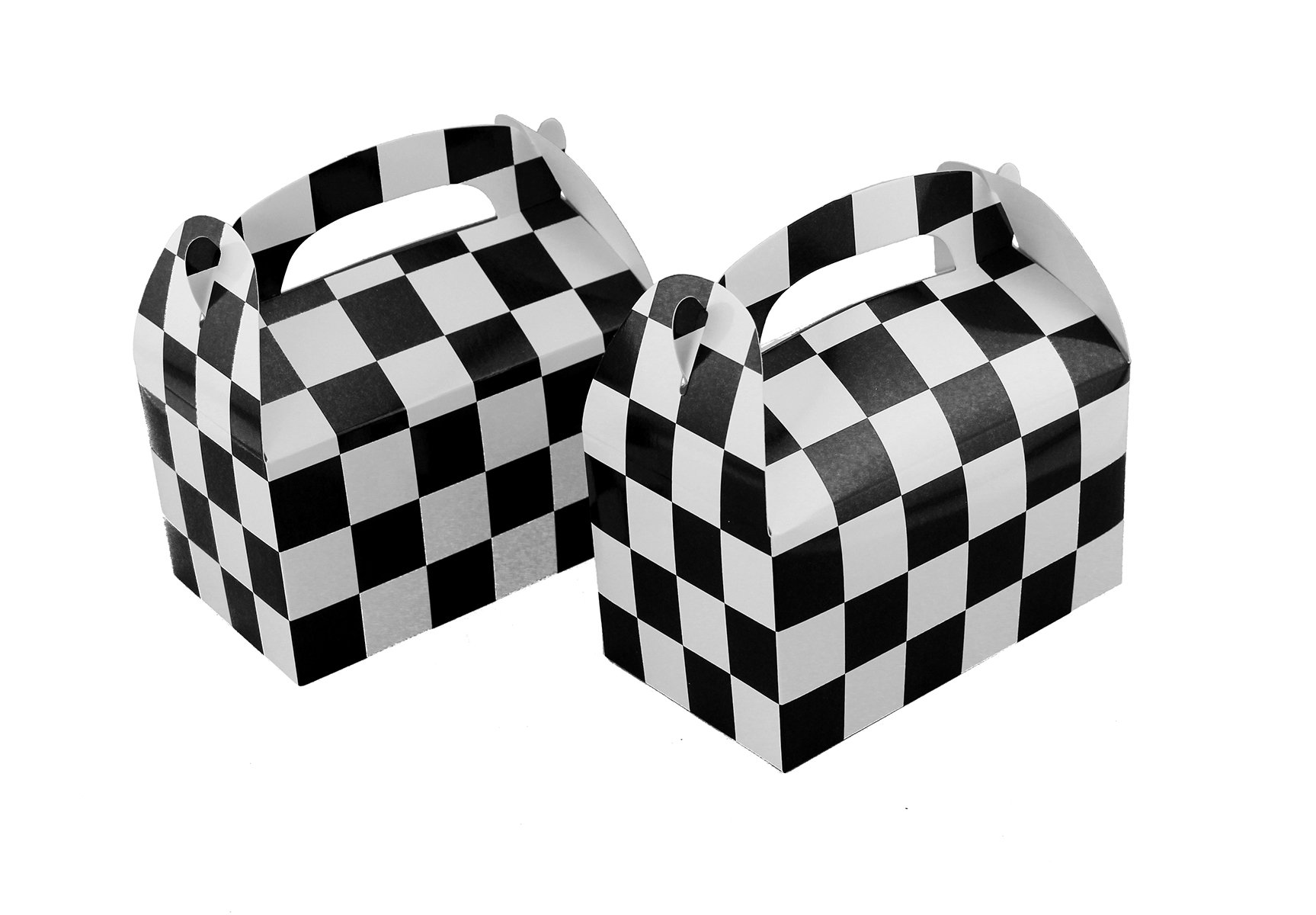 Adorox 24-Piece Checkered Racing Treat Box Set - Race Car Themed Party Favors, Kids Birthday Party Supplies, Gift Boxes, Party Decorations for Boys & Girls - Perfect for Race Car Birthday Parties, Baby Showers & Themed Events