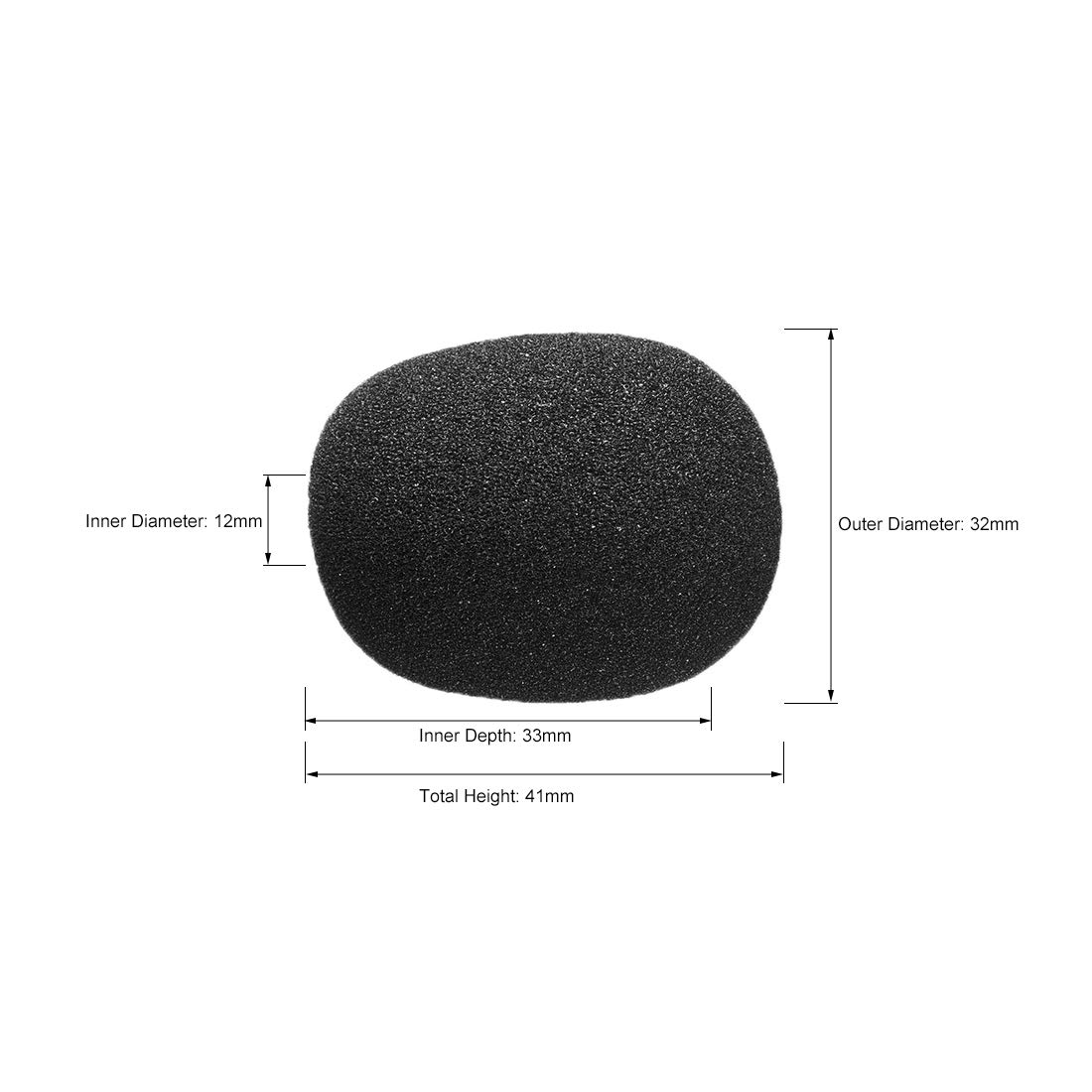 5PCS Black Foam Mic Cover - 41mm Microphone Windscreen Shield for Headset Protection - Perfect for Podcasting, Gaming & Live Streaming
