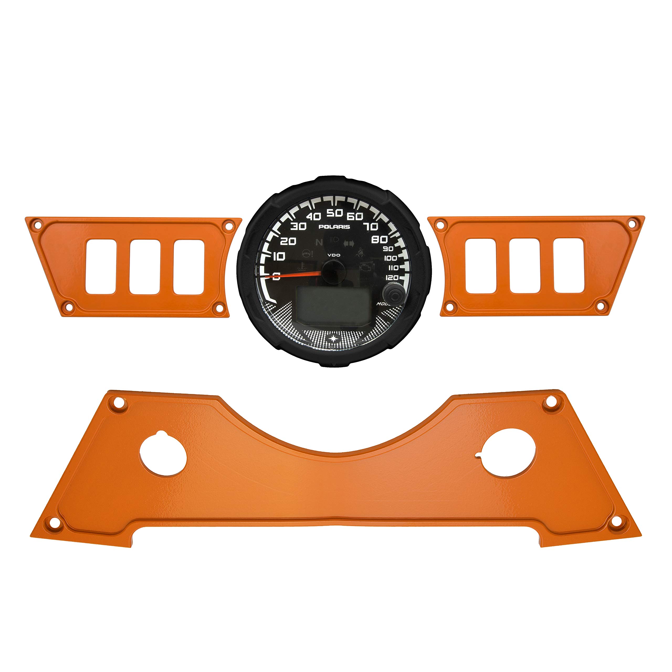STV Motorsports SDP6 Aluminum Dash Panel Rocker Switch Plates for Polaris RZR XP 1000 - 6 Rocker Switch Mounting Plate (Orange-FS) | Off-Road Accessories for UTV & Side-by-Side Vehicles
