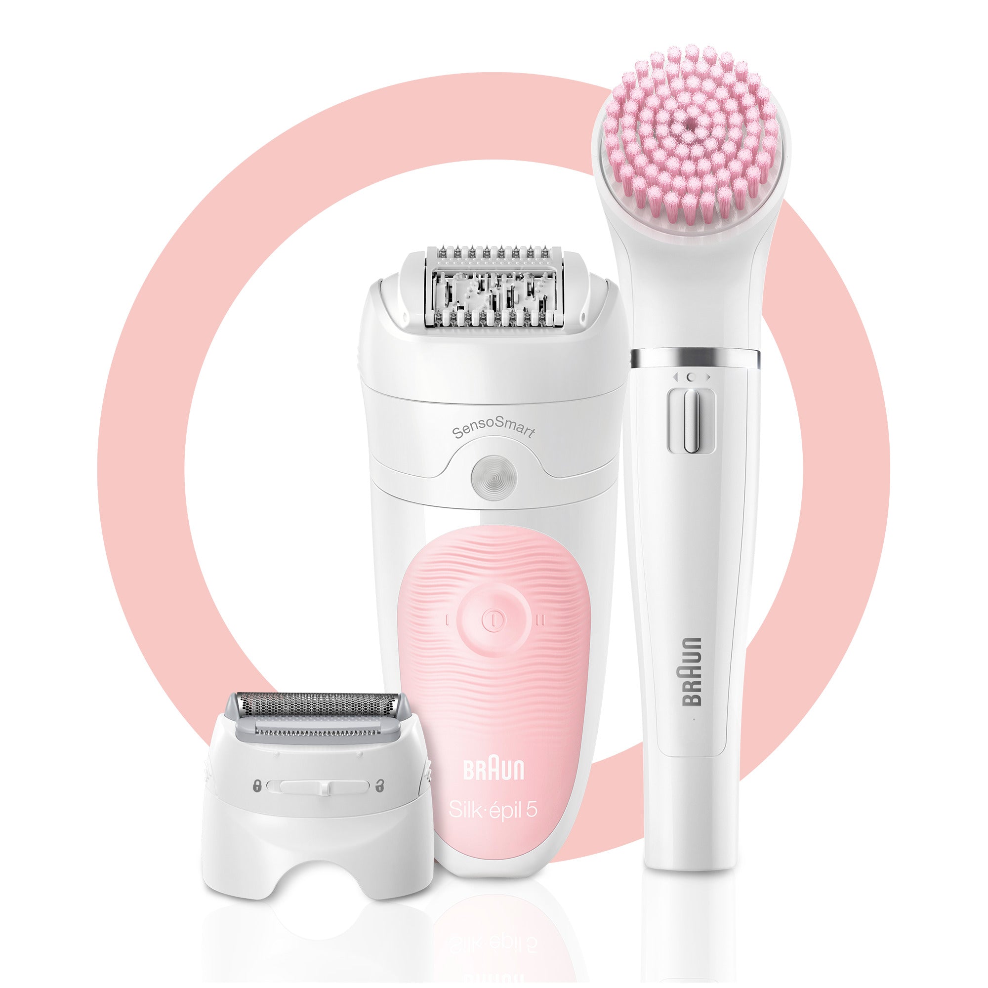 Silk Epil Beauty Set – SensoSmart Epilator & FaceSpa for Women | Painless Hair Removal & Facial Cleansing | Perfect for Travel, Home Spa & Gift Giving