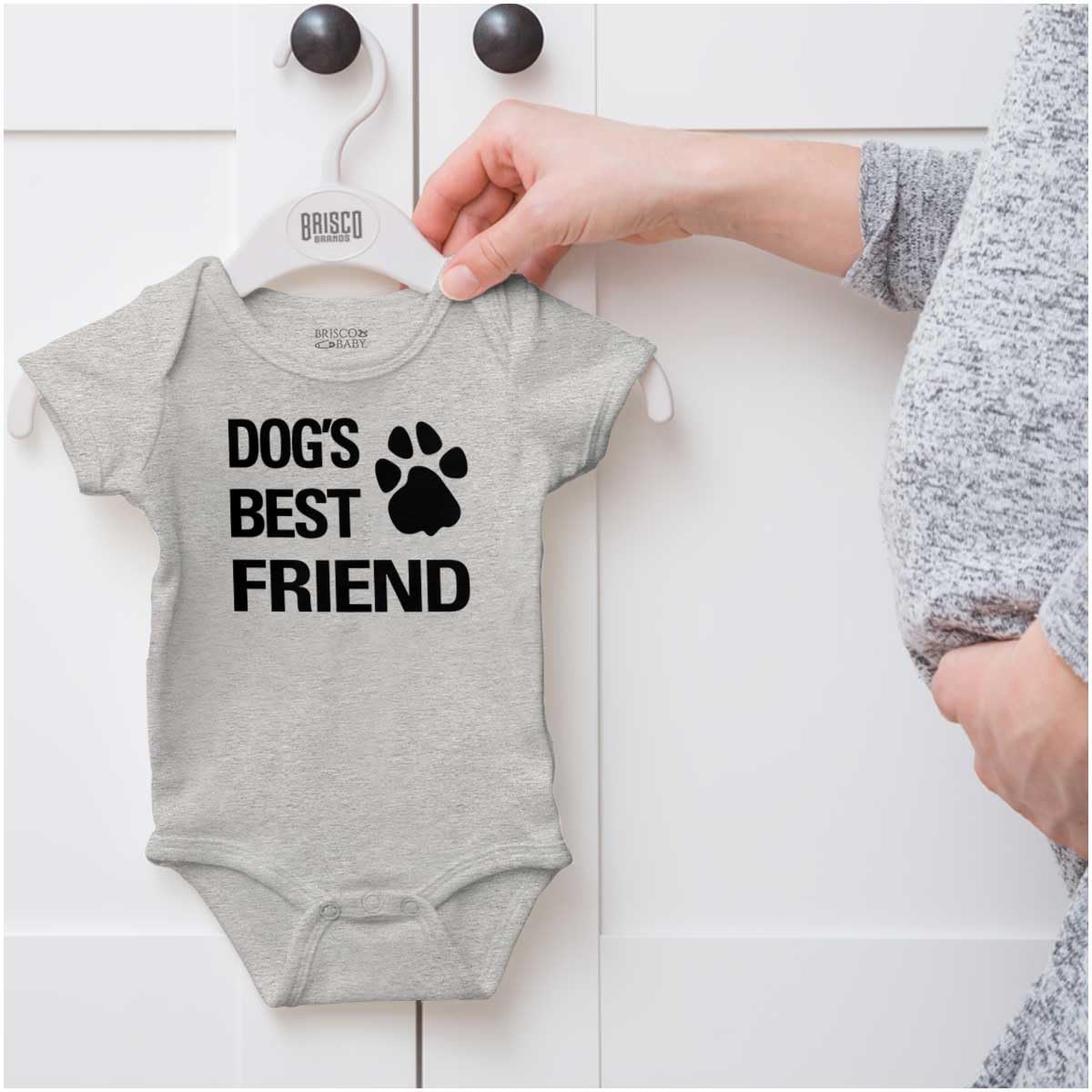 Brisco Brands Dogs Mans Best Friend Cute Baby Romper - Adorable Unisex Outfit for Boys & Girls - Perfect for Playdates, Family Photos, and Everyday Wear