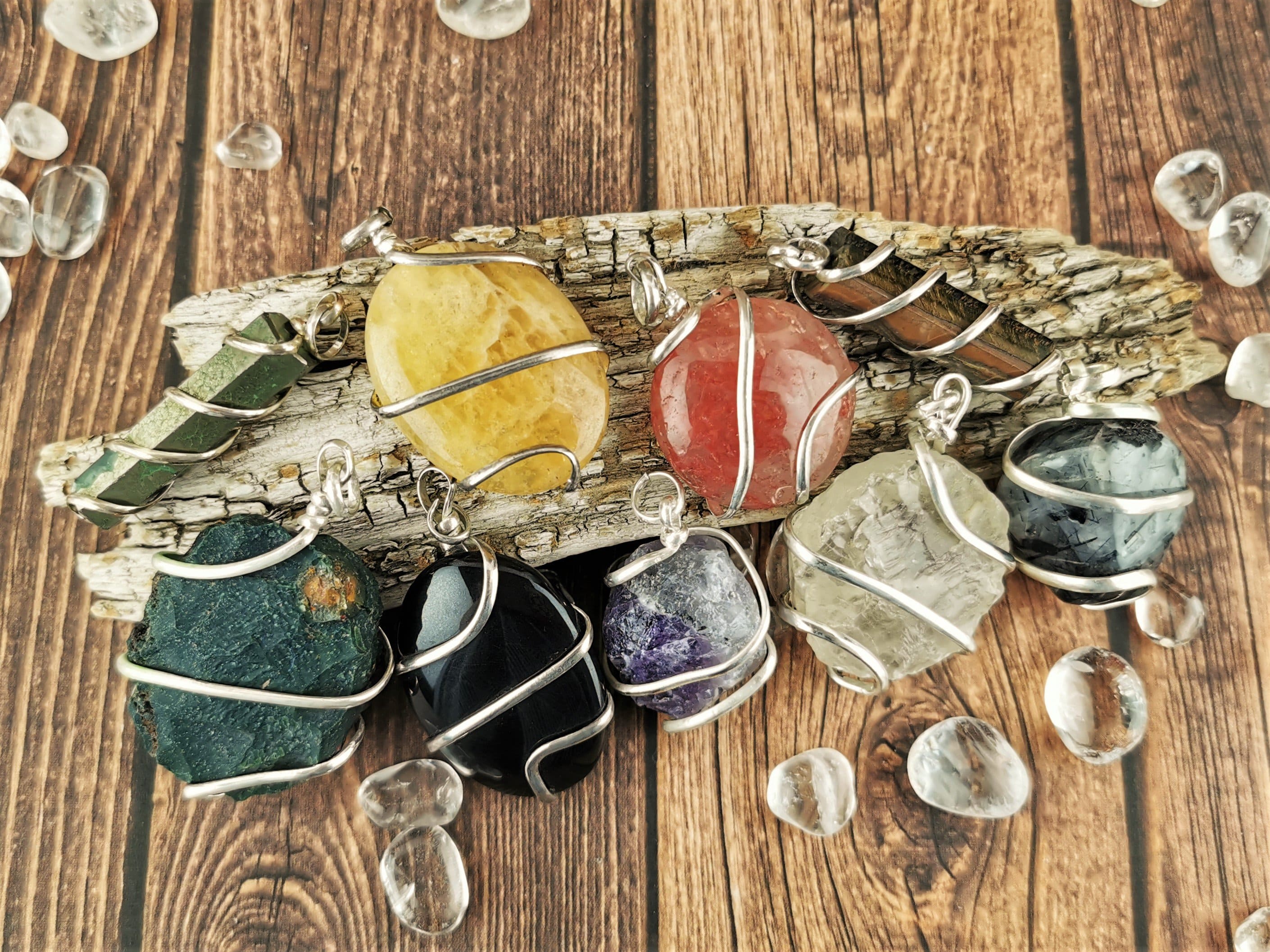 Assorted Spiral Wrapped Pendants - Handmade Boho Jewelry for Women, Unique Necklace Charms - Perfect for Layering, Gifts & Everyday Wear