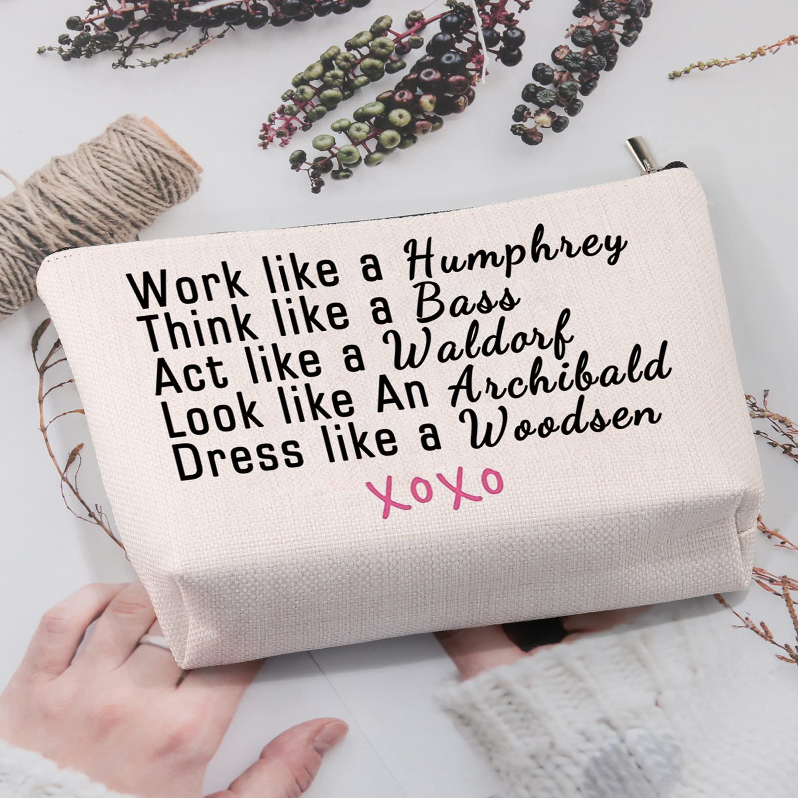MEIKIUP GS Inspired Makeup Bag - Think Like a Bass Act Like a Waldorf Travel Cosmetic Pouch - Perfect Gift for TV Show Fans, Travel & Daily Use